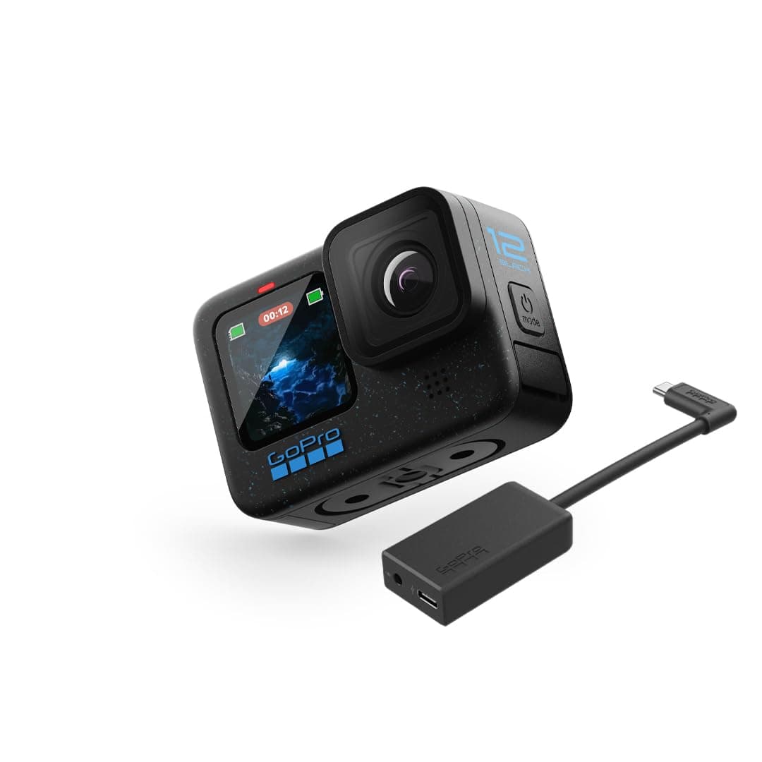 GoPro HERO12 Waterproof Action Camera with Front & Rear LCD Screens, 5.3K60 Ultra HD Video, HyperSmooth 6.0 + AutoBoost, Live Streaming with Enduro Battery (1-Yr International + 1-Yr India Warranty) - GoPro Hero12