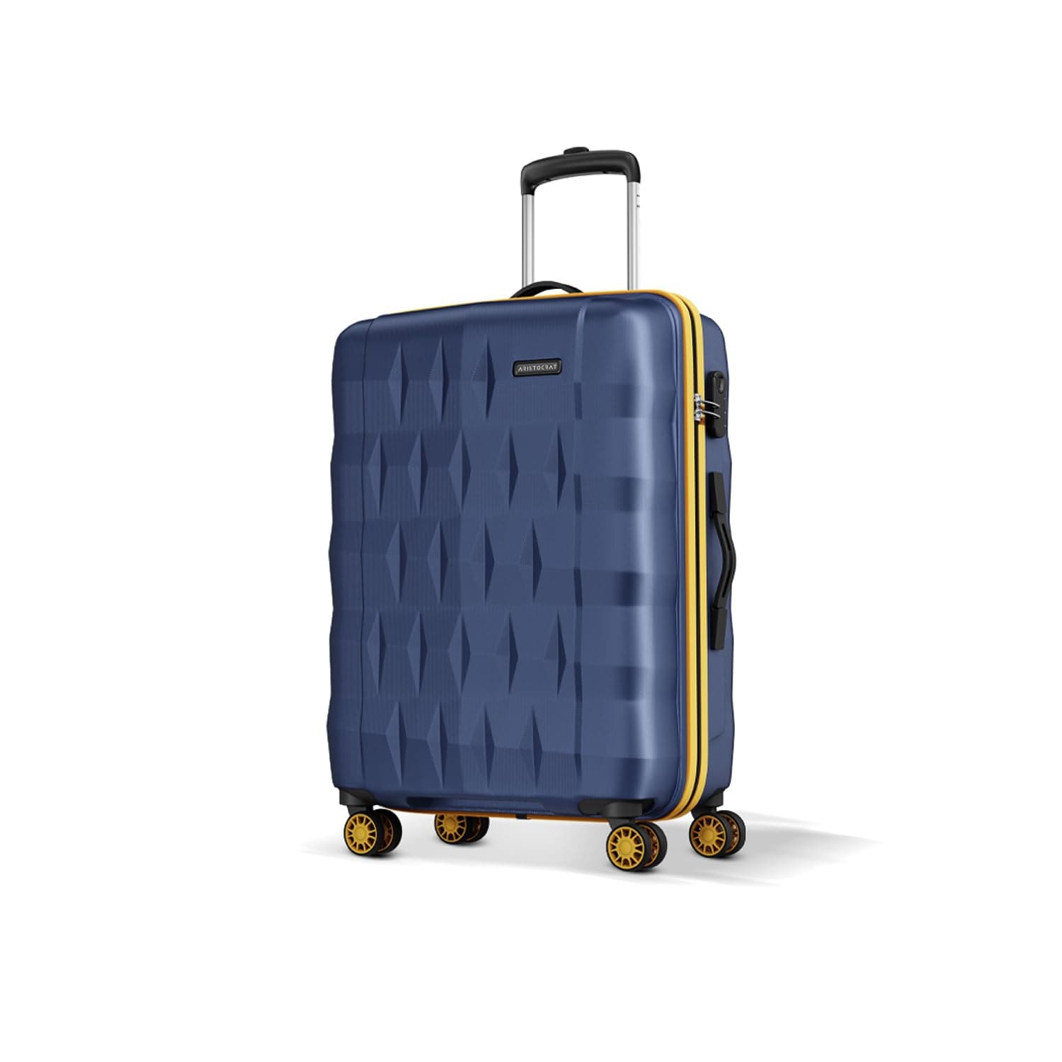 Aristocrat Comet Cabin Polycarbonate Hard Case 8-Wheel Trolley Bag, Green - Midnight Blue / Medium | Check-In