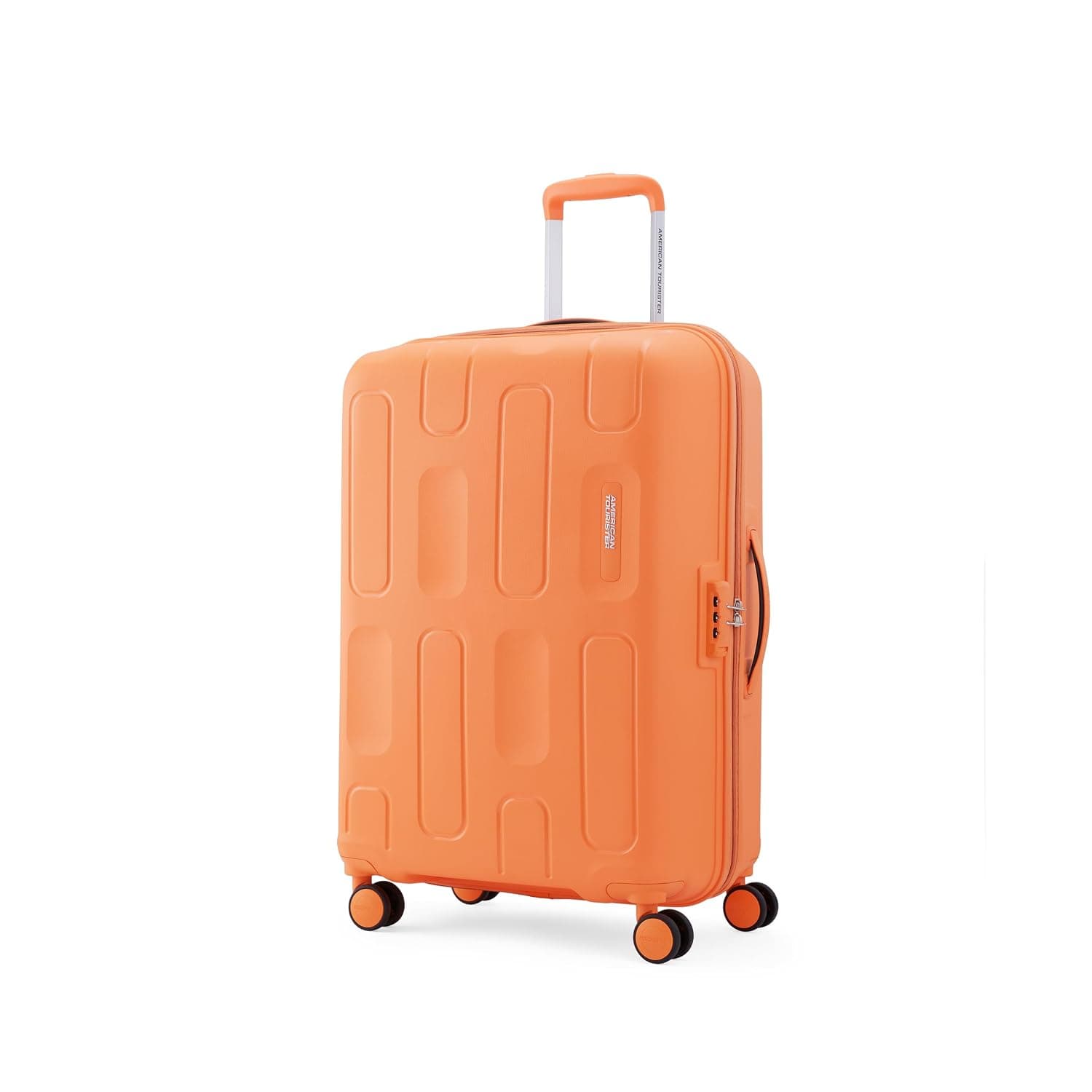 American Tourister 3PC PP Ivy 2.0-8 Wheel, Set (Small + Medium + Large) Hard Suitcase for Travel/Travel Bag with Combination Lock & Smooth Sliding Double Wheel - Black, 55 Cm, 68 Cm, 79 Cm - Tan Org / Checkin | 68 cm | Medium