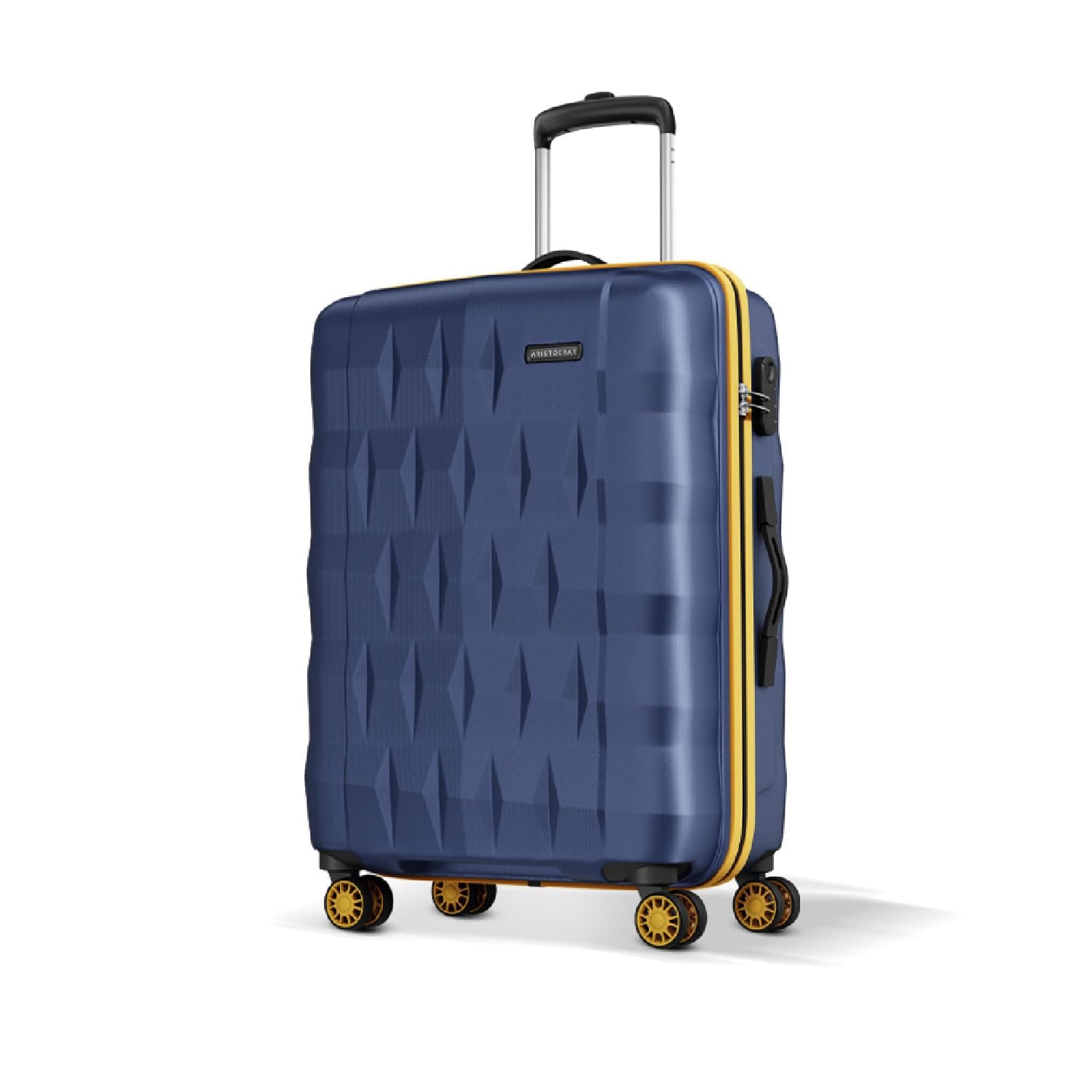 Aristocrat Comet Cabin Polycarbonate Hard Case 8-Wheel Trolley Bag, Green - Midnight Blue / Large | Check-In