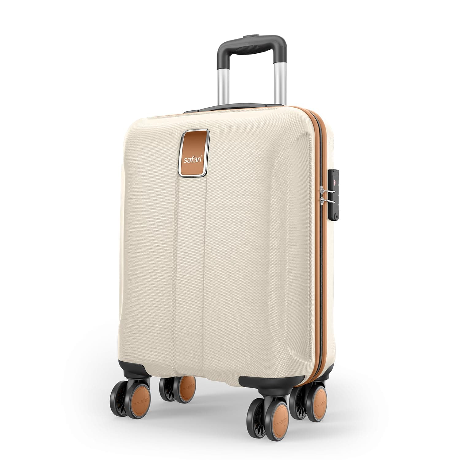 Safari Thorium Royale 8 Wheels 55cm Cabin Trolley Bag Hard Case Carry-on Polycarbonate Luggage, TSA Lock, Wet Pouch Organized Interior, Suitcase for Travel, Trolley Bags for Travel