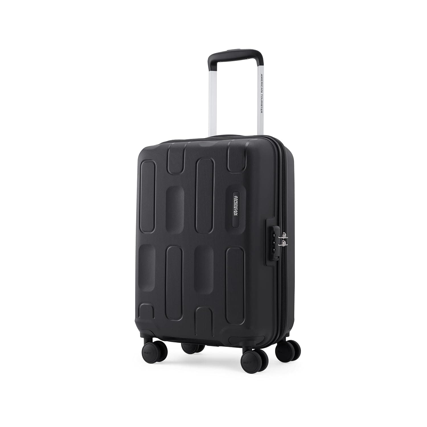 American Tourister 3PC PP Ivy 2.0-8 Wheel, Set (Small + Medium + Large) Hard Suitcase for Travel/Travel Bag with Combination Lock & Smooth Sliding Double Wheel - Black, 55 Cm, 68 Cm, 79 Cm - Black / Cabin | 55 cm | Small