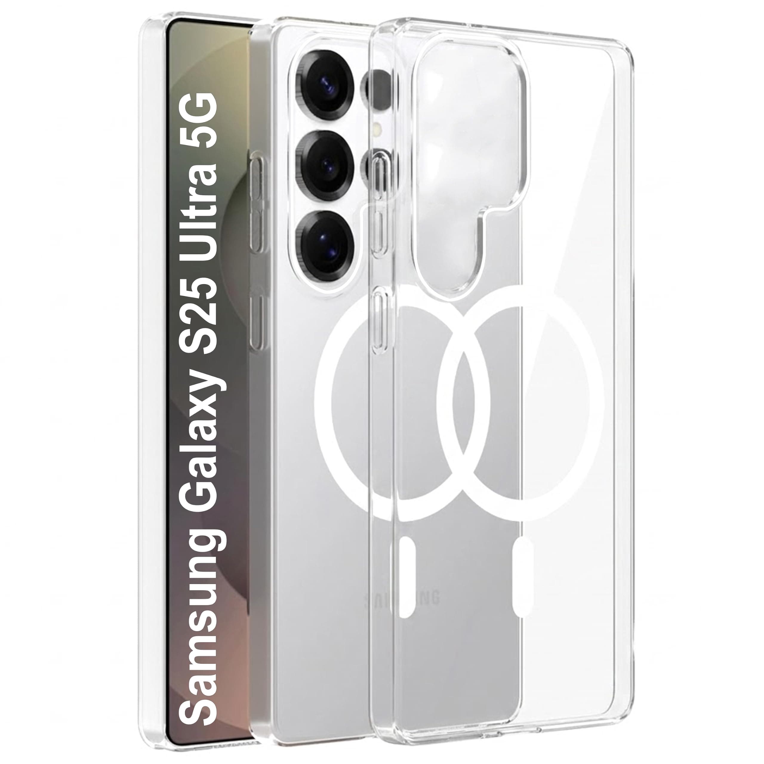Zapcase Back Case for Samsung Galaxy S25 Ultra 5G | Slim Lifetime Anti-Yellow Crystal-Clear Cover with Elevated Camera Protection & MagSafe Compatibility | Premium German Polycarbonate | Clear
