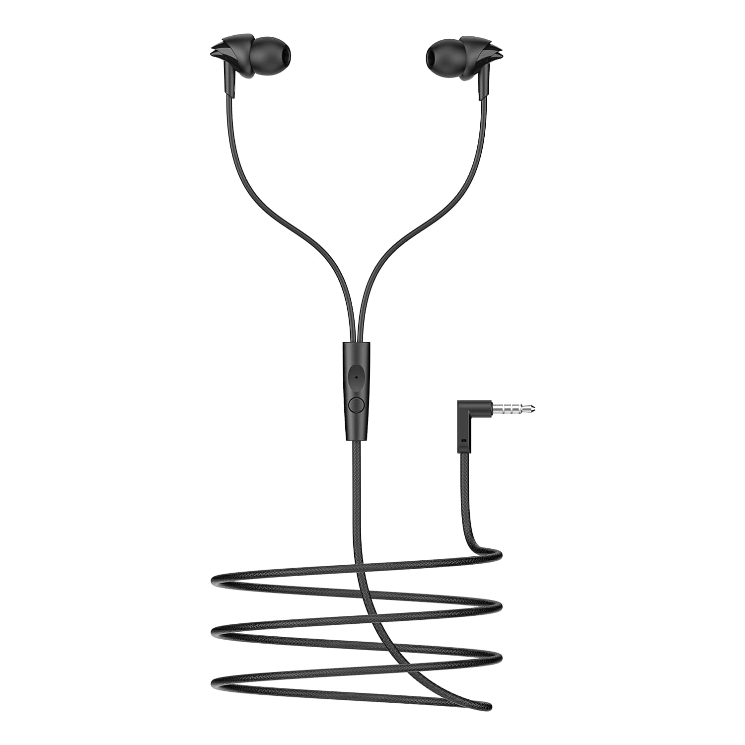 boAt Bassheads 300C Wired Earphones,Type-C Jack, 10mm Drivers, Signature Sound, in-Line Microphone, Integrated Controls, Voice Assistant & 120cm Cable (Active Black) - Active Black