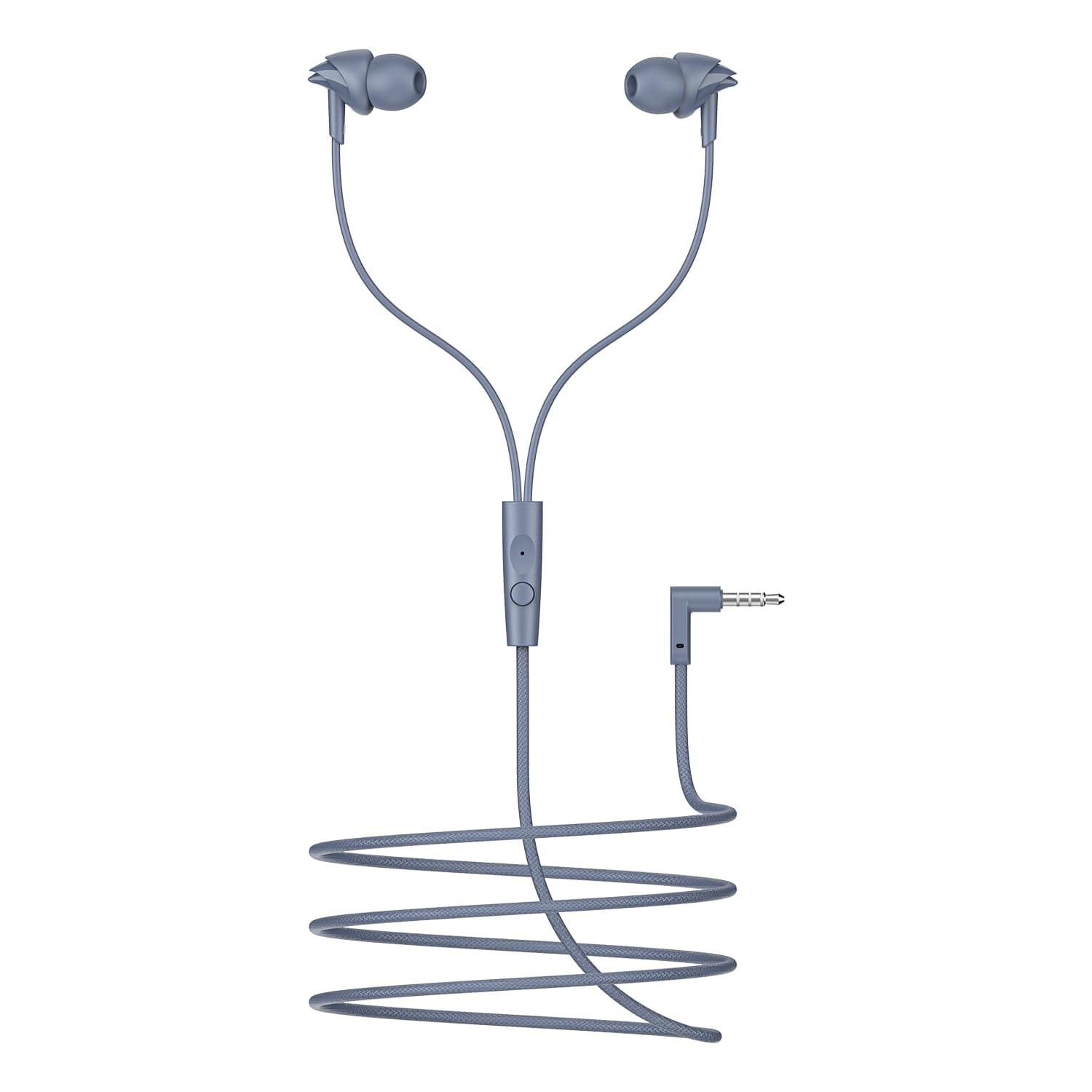 boAt Bassheads 300C Wired Earphones,Type-C Jack, 10mm Drivers, Signature Sound, in-Line Microphone, Integrated Controls, Voice Assistant & 120cm Cable (Active Black) - Active Grey