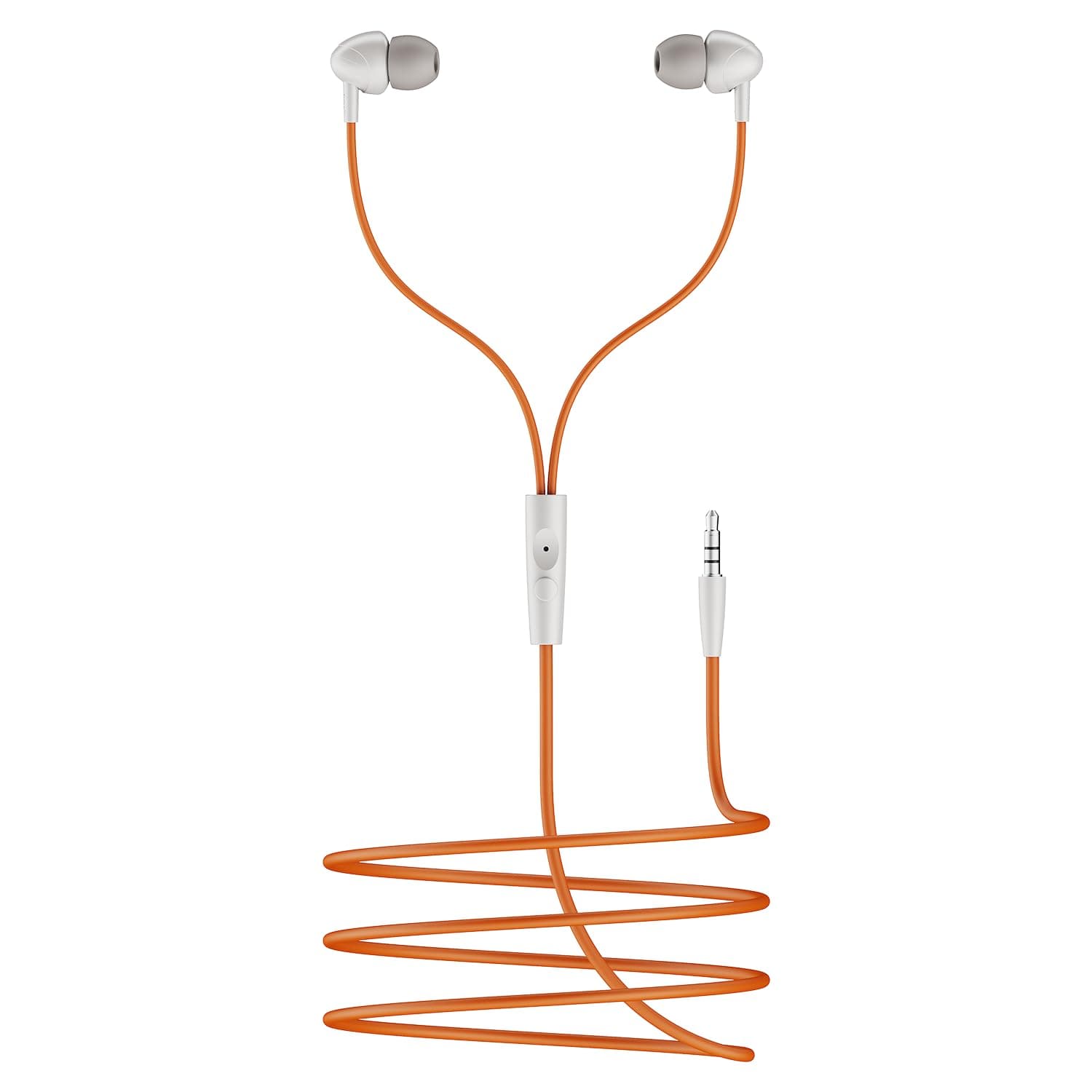 boAt Bassheads 300C Wired Earphones,Type-C Jack, 10mm Drivers, Signature Sound, in-Line Microphone, Integrated Controls, Voice Assistant & 120cm Cable (Active Black) - Off White Orange