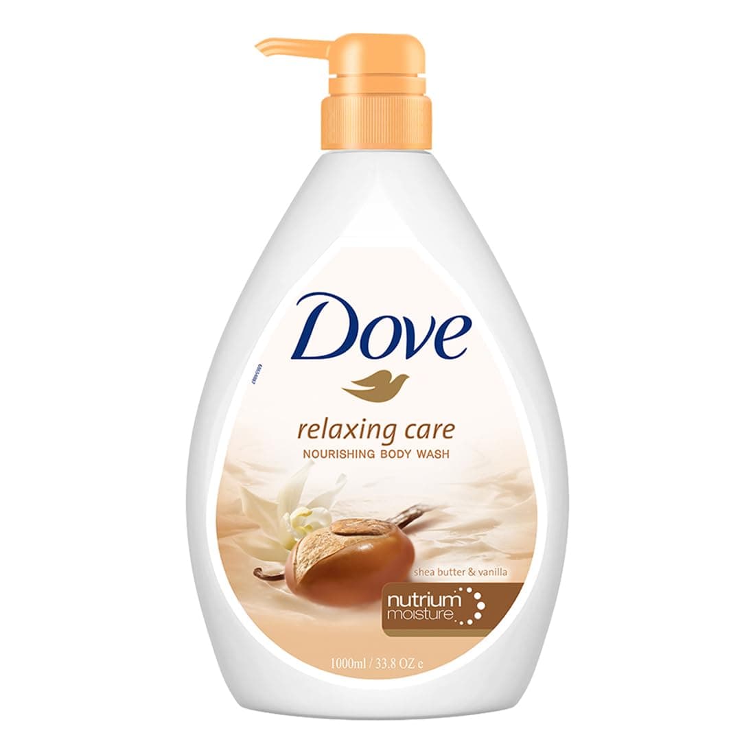 Dove Relaxing Shea Butter Body Wash with Vanilla for Soft Skin, Soothing Scent, 1L - 1 l (Pack of 1)