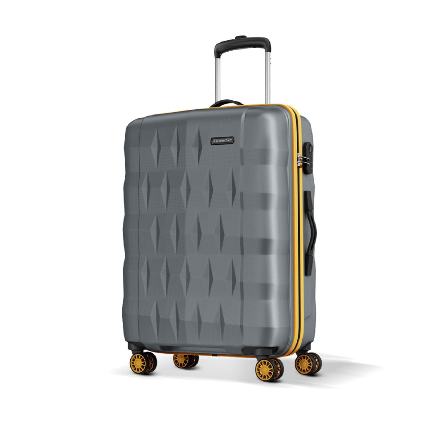 Aristocrat Comet Cabin Polycarbonate Hard Case 8-Wheel Trolley Bag, Green - Ceptor Grey / Large | Check-In