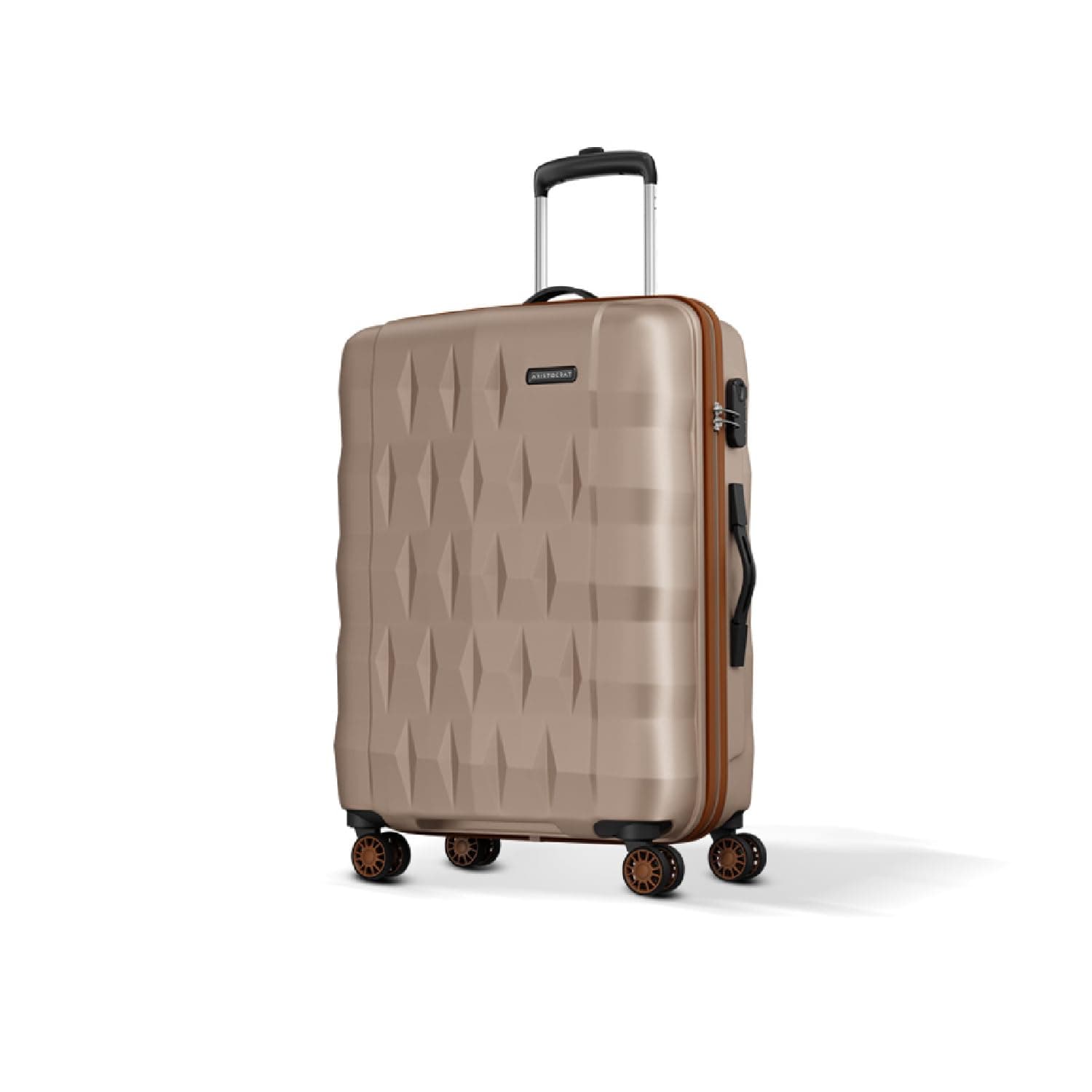 Aristocrat Comet Cabin Polycarbonate Hard Case 8-Wheel Trolley Bag, Green - Champagne / Medium | Check-In
