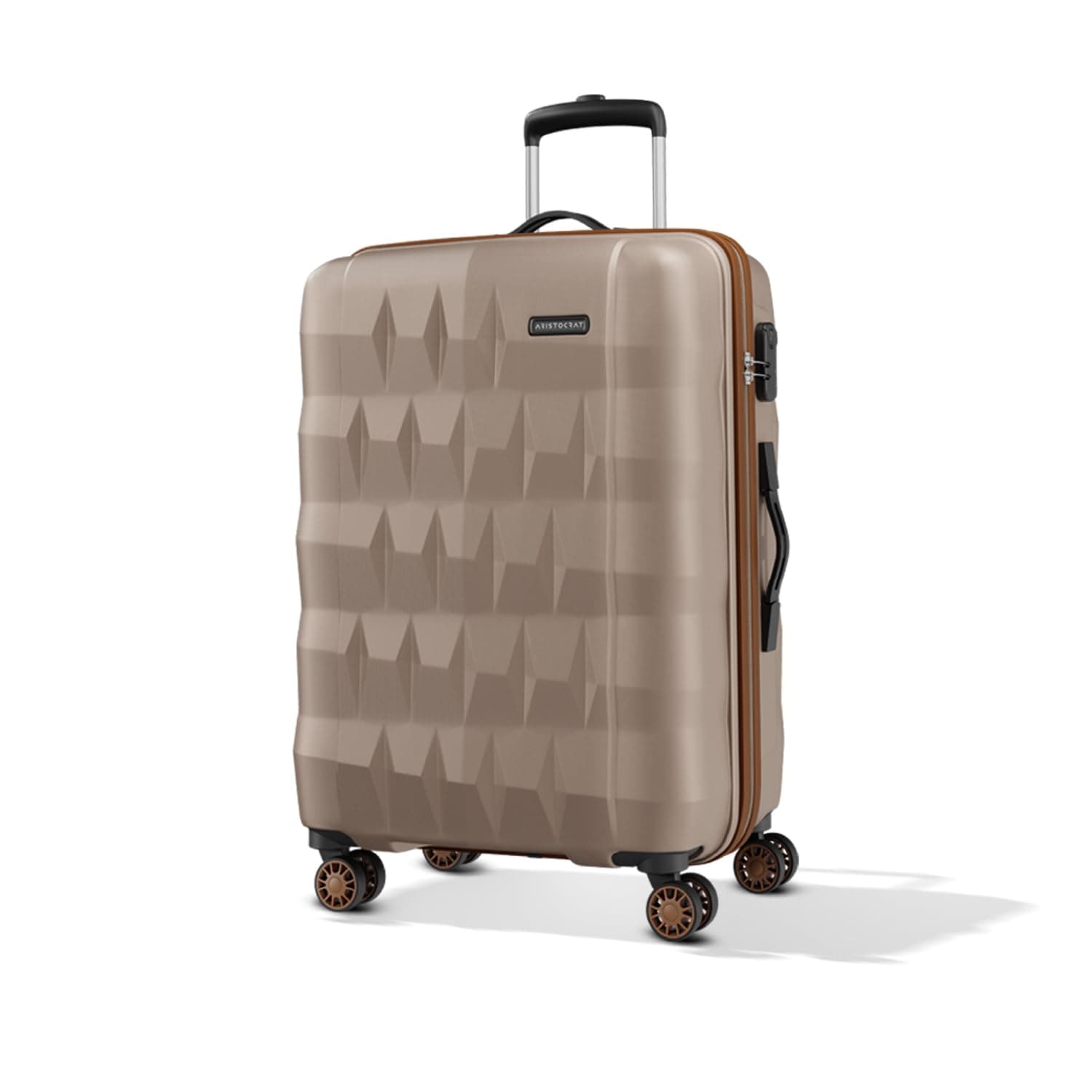 Aristocrat Comet Cabin Polycarbonate Hard Case 8-Wheel Trolley Bag, Green - Champagne / Large | Check-In