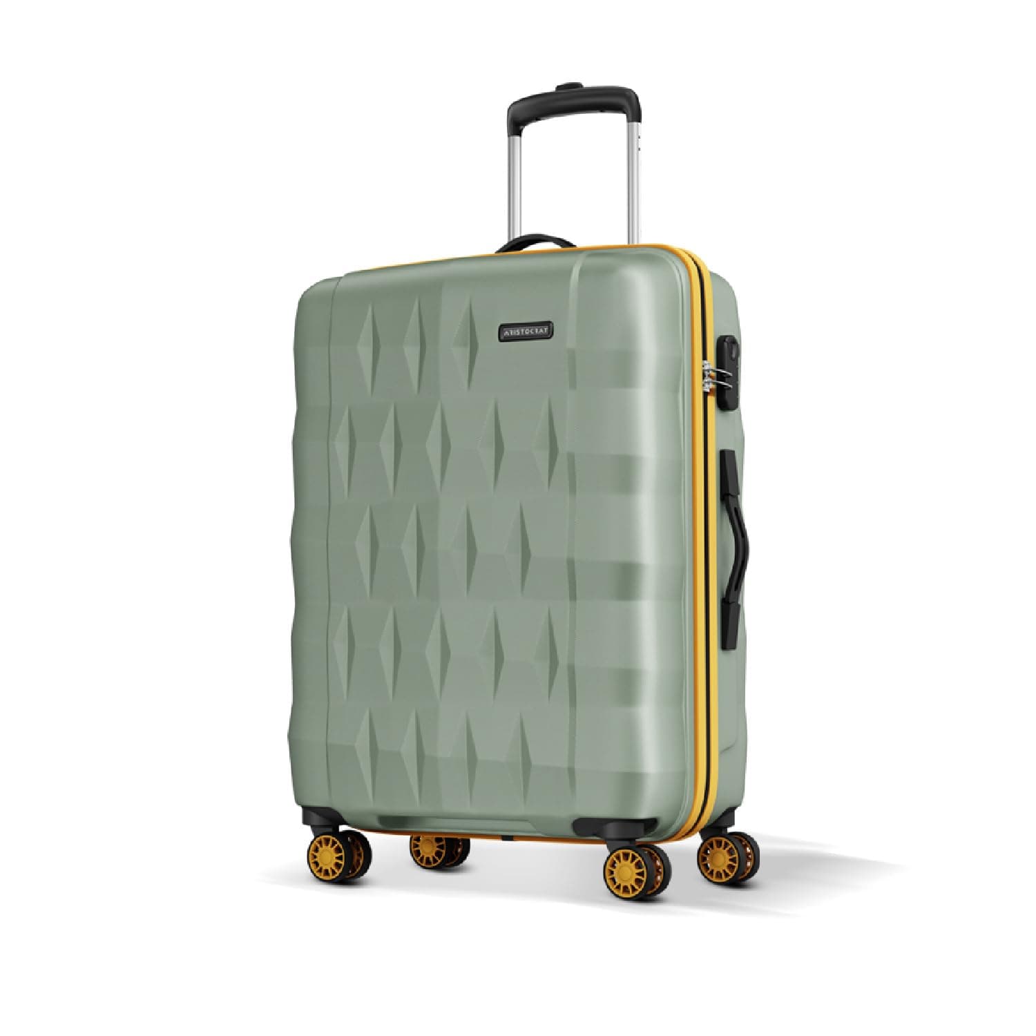 Aristocrat Comet Cabin Polycarbonate Hard Case 8-Wheel Trolley Bag, Green - Thyme Green / Large | Check-In
