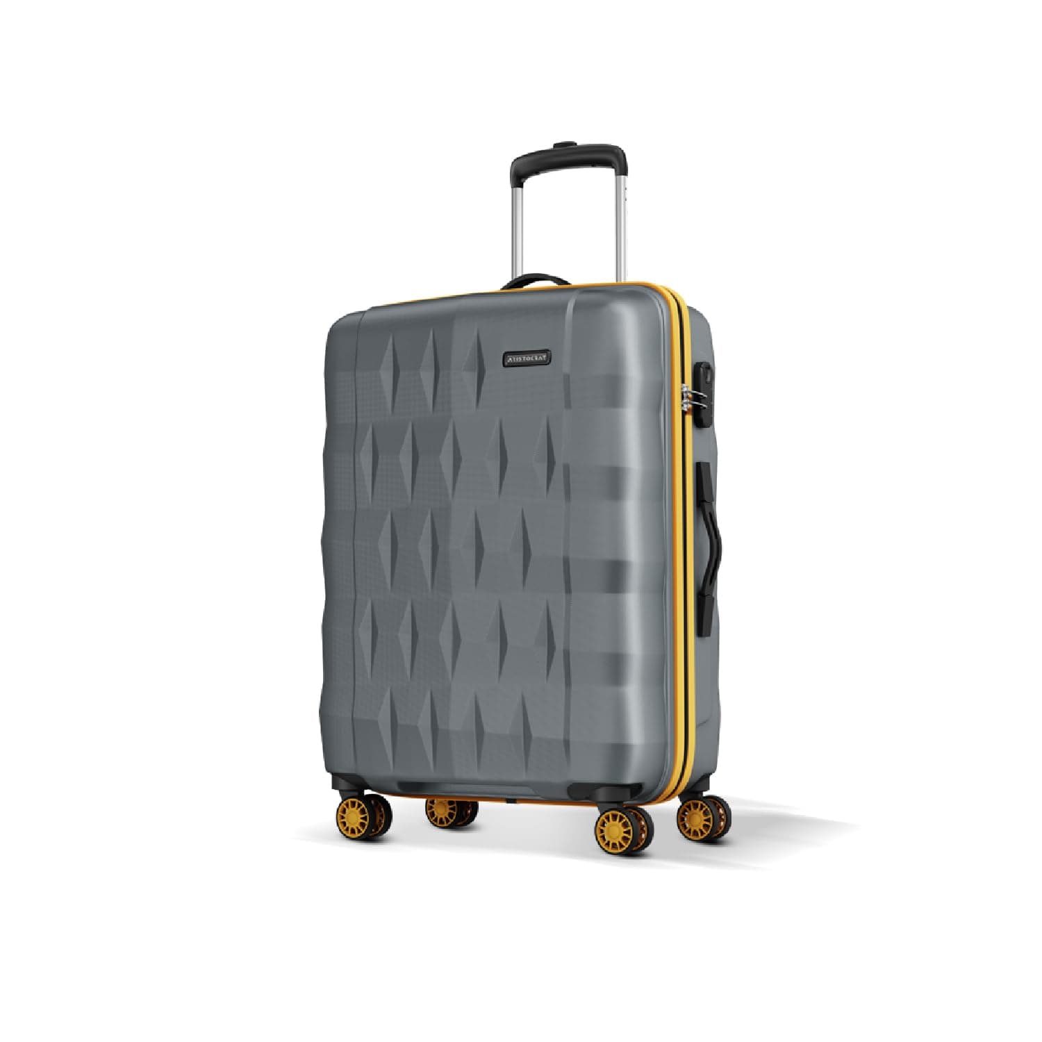 Aristocrat Comet Cabin Polycarbonate Hard Case 8-Wheel Trolley Bag, Green - Ceptor Grey / Medium | Check-In