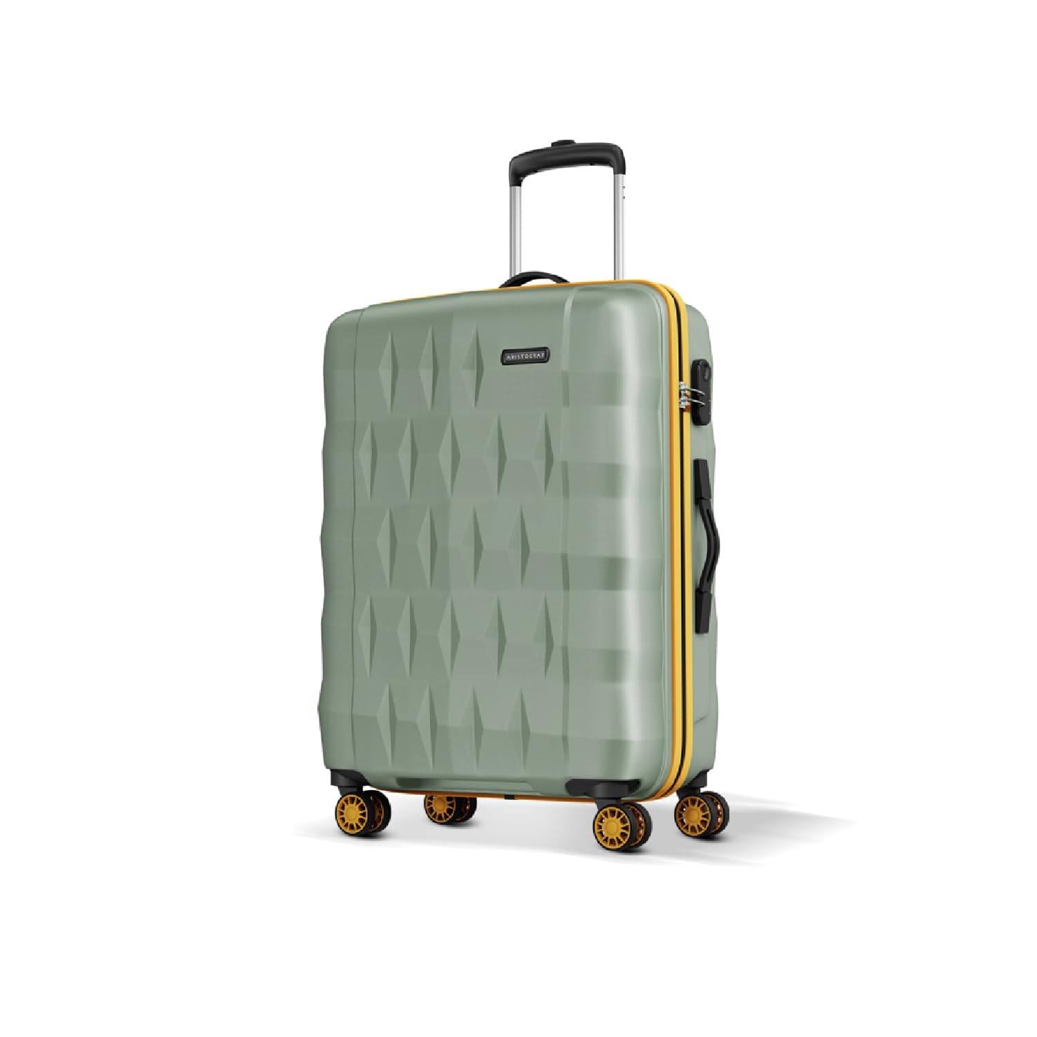 Aristocrat Comet Cabin Polycarbonate Hard Case 8-Wheel Trolley Bag, Green - Thyme Green / Medium | Check-In
