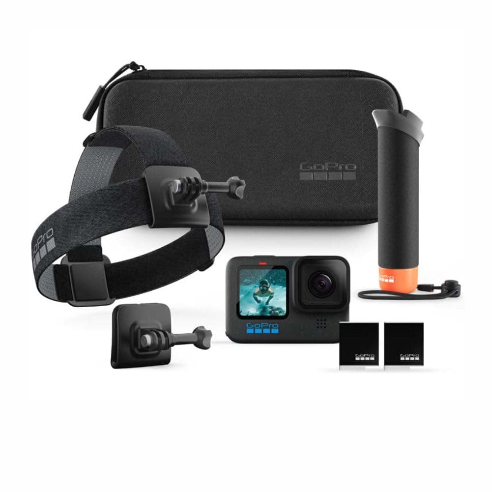 GoPro HERO12 Waterproof Action Camera with Front & Rear LCD Screens, 5.3K60 Ultra HD Video, HyperSmooth 6.0 + AutoBoost, Live Streaming with Enduro Battery (1-Yr International + 1-Yr India Warranty) - HERO12 Bundle