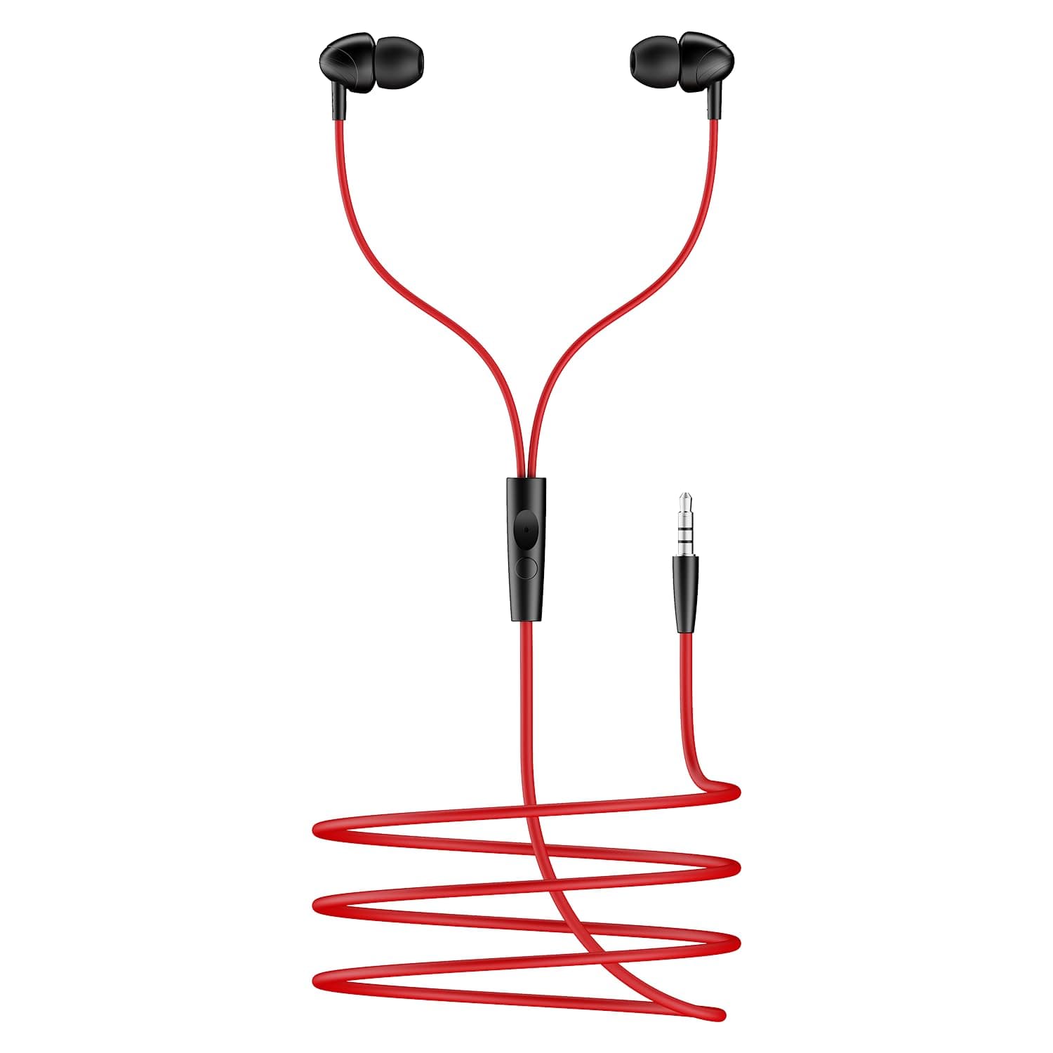 boAt Bassheads 300C Wired Earphones,Type-C Jack, 10mm Drivers, Signature Sound, in-Line Microphone, Integrated Controls, Voice Assistant & 120cm Cable (Active Black) - Raging Black
