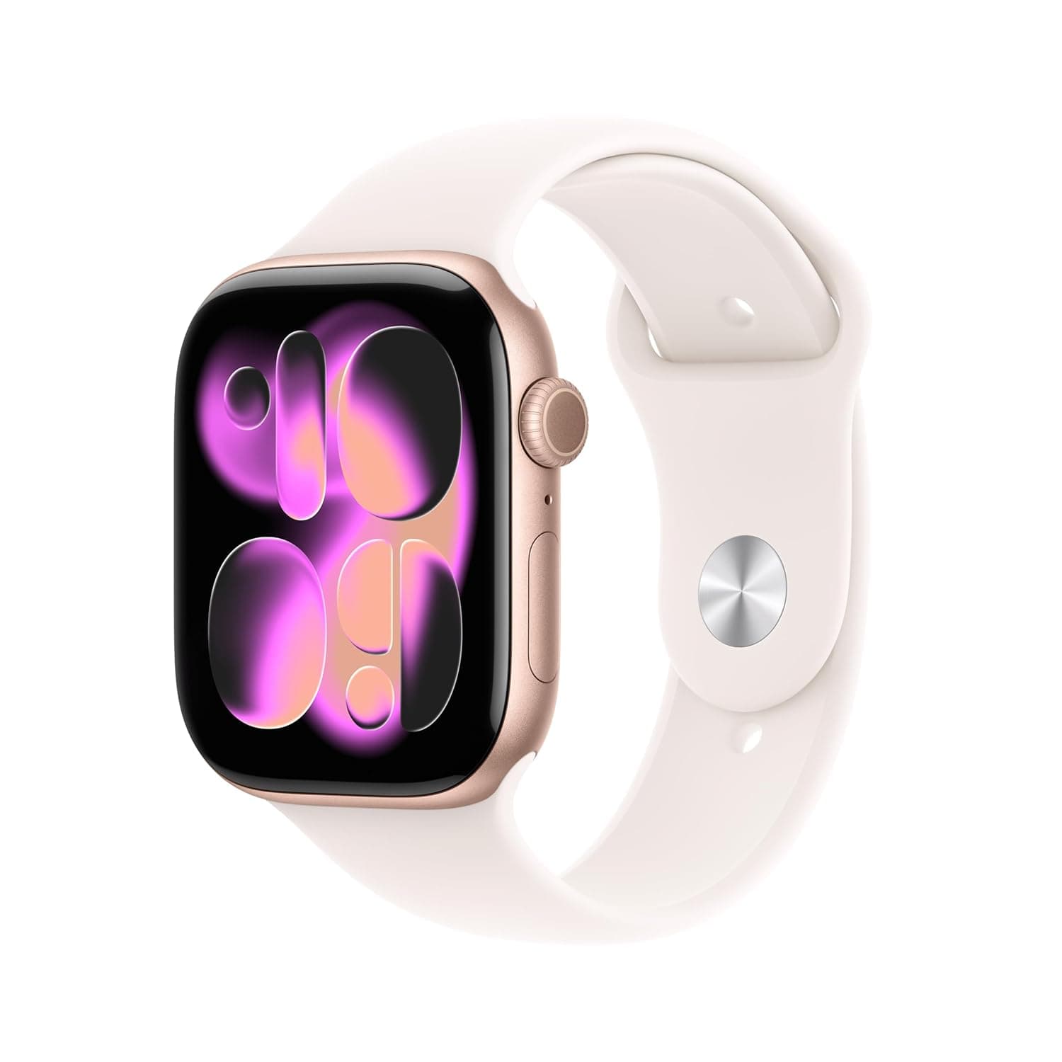 Apple Watch Series 11 GPS 46mm Jet Black Aluminium Case with Black Sport Band - S/M - Rose Gold Aluminium/Light Blush / 46mm / S/M - Band fits 140–190mm wrists