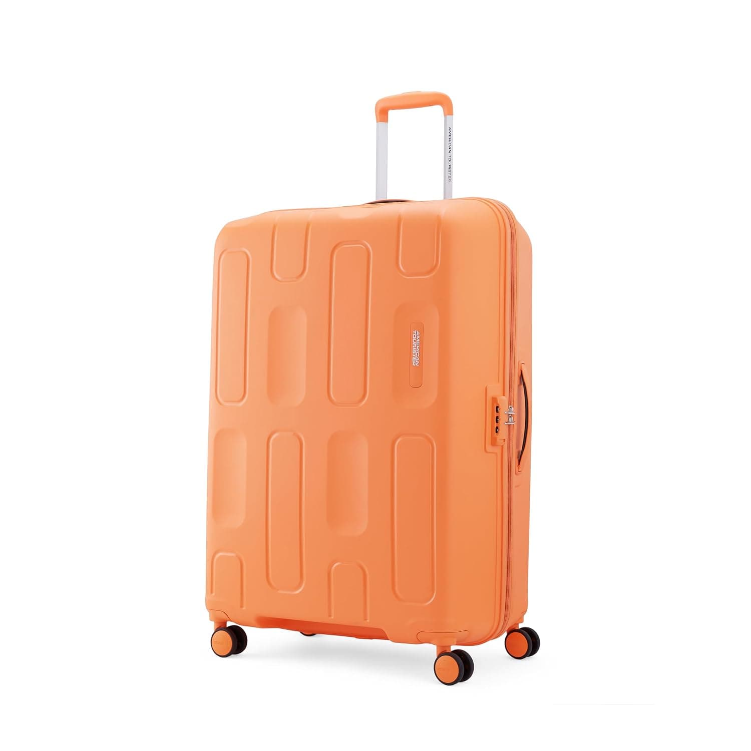 American Tourister 3PC PP Ivy 2.0-8 Wheel, Set (Small + Medium + Large) Hard Suitcase for Travel/Travel Bag with Combination Lock & Smooth Sliding Double Wheel - Black, 55 Cm, 68 Cm, 79 Cm - Tan Org / Checkin | 79 cm | Large