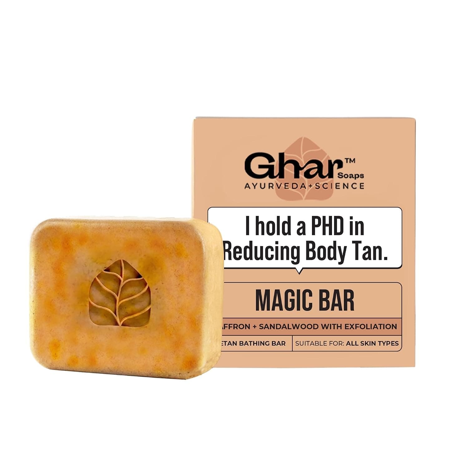 Ghar Soaps Sandalwood & Saffron Magic Bar For Bath (100 Gms Pack Of 2) | Paraben Free | Chandan & Kesar Bath Soap | Handmade Soaps For Glowing | Skin Brightening Soap For Men & Women - 100 g (Pack of 1)