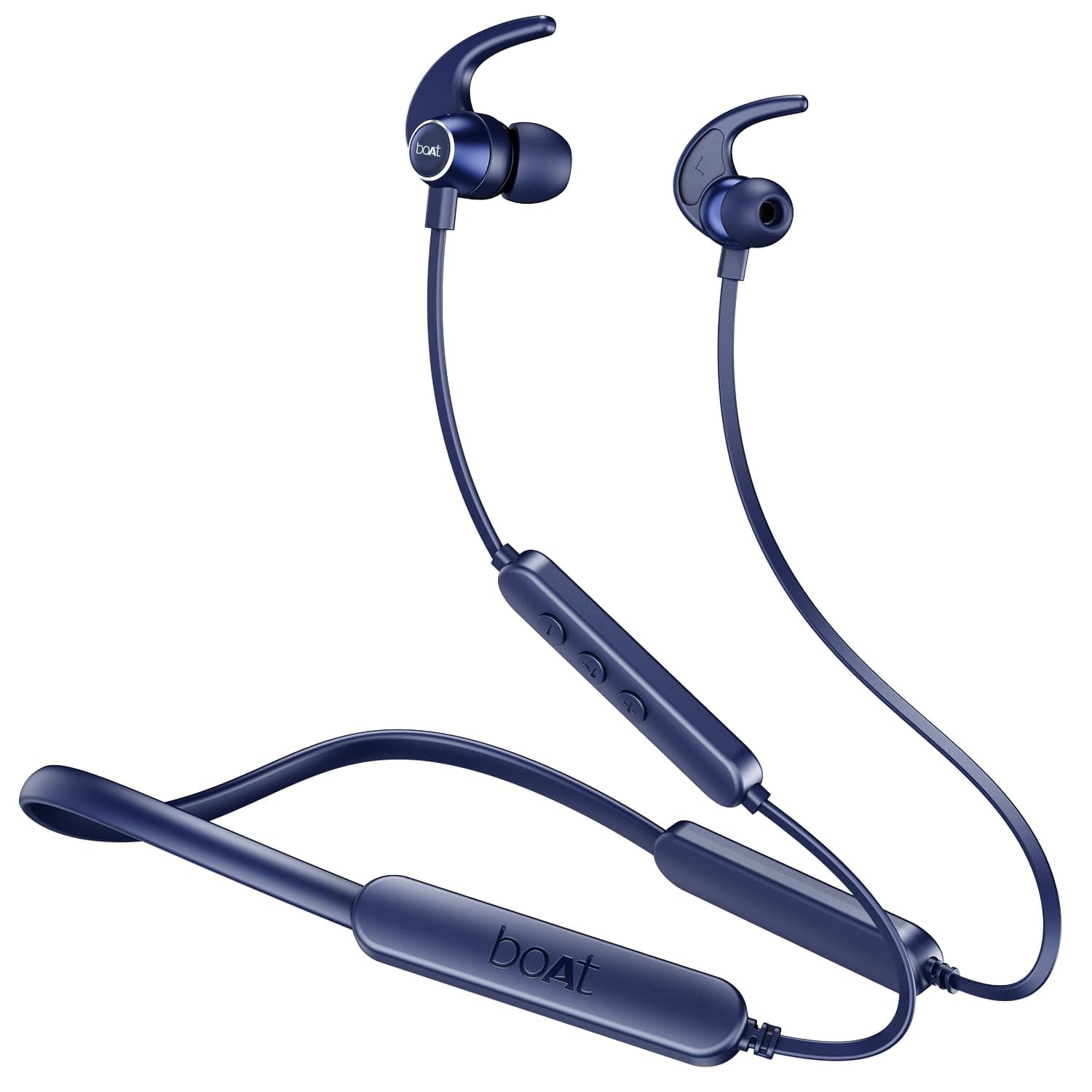 boAt Rockerz 255 Pro+, 60H Battery, Fast Charge, IPX7, Dual Pair,Low Latency,Magnetic Buds, App Support, in Ear Bluetooth Neckband, Wireless with Mic Earphones (Teal Green) - Navy Blue / 60 Hours