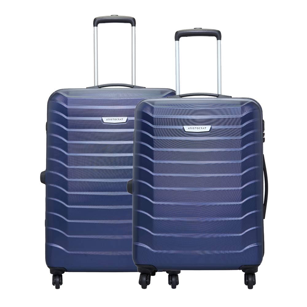 Aristocrat Comet Cabin Polycarbonate Hard Case 8-Wheel Trolley Bag, Green - Blue / Set of 2
