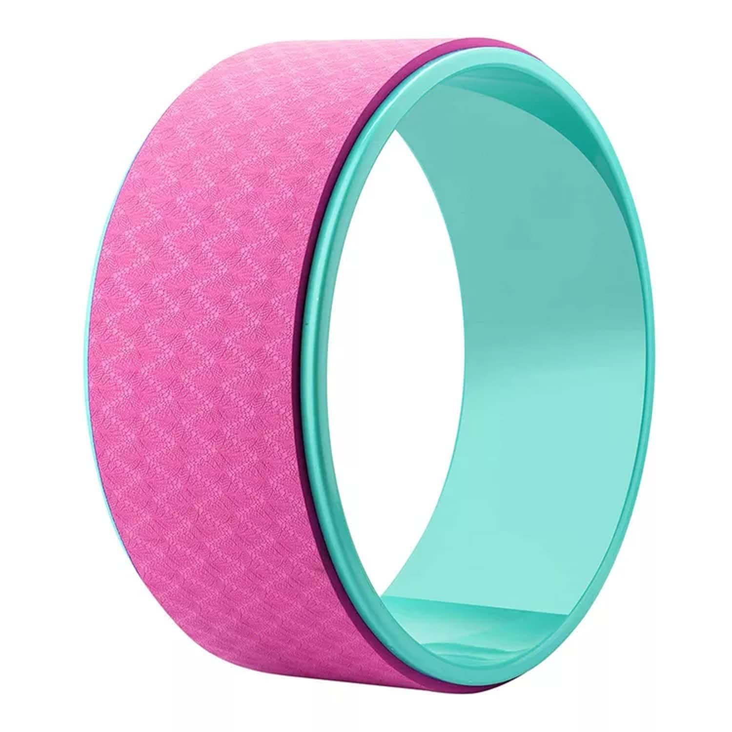 Bodylastics Yoga Wheel for Back Bends, Exercise, Stretching for Women and Men Fitness 13” Strong, Sweat Resistant & Eco-Friendly - Blue/Pink / 13 Inch