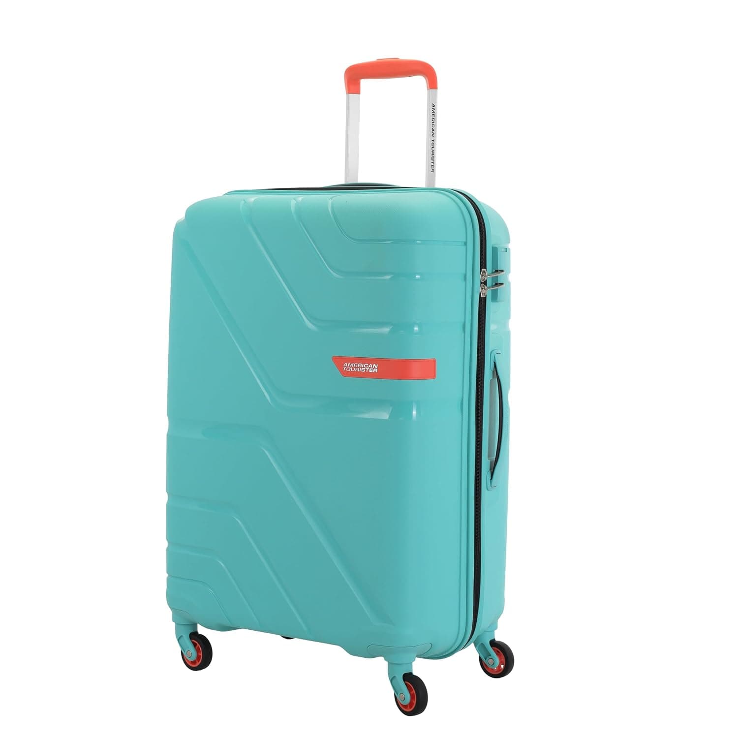 American Tourister Qubiz | Check-in Trolley Bag (80 cm) | 360° 8 Wheel Travel Luggage | Hard Case Polypropylene Suitcase | Recessed Combination Lock - PL.BLU / Checkin | 68 cm | Medium