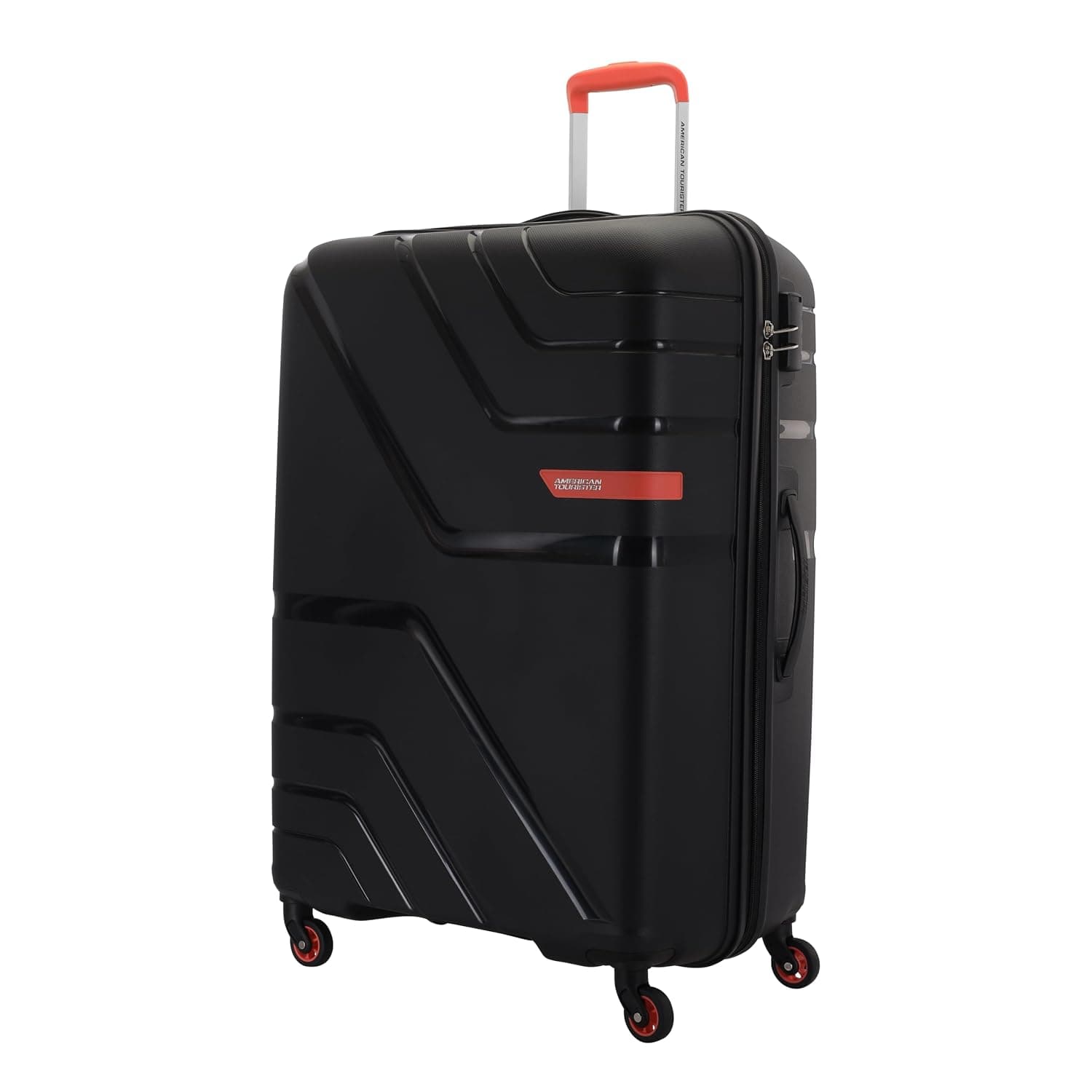 American Tourister Qubiz | Check-in Trolley Bag (80 cm) | 360° 8 Wheel Travel Luggage | Hard Case Polypropylene Suitcase | Recessed Combination Lock - Midnight BLACK / Checkin | 79 cm | Large