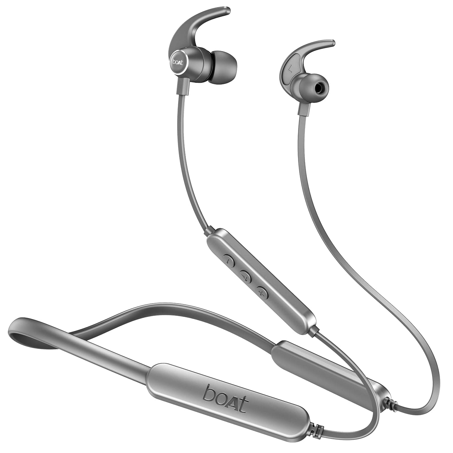 boAt Rockerz 255 Pro+, 60H Battery, Fast Charge, IPX7, Dual Pair,Low Latency,Magnetic Buds, App Support, in Ear Bluetooth Neckband, Wireless with Mic Earphones (Teal Green) - Cosmic Grey / 60 Hours