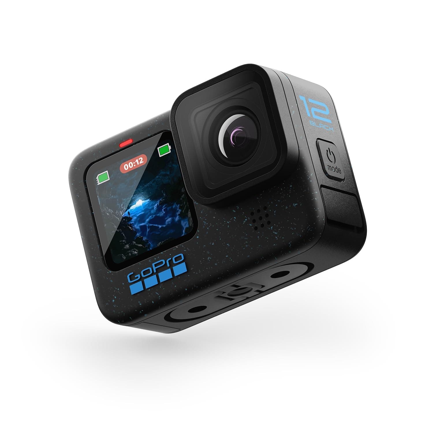 GoPro HERO12 Waterproof Action Camera with Front & Rear LCD Screens, 5.3K60 Ultra HD Video, HyperSmooth 6.0 + AutoBoost, Live Streaming with Enduro Battery (1-Yr International + 1-Yr India Warranty) - HERO12