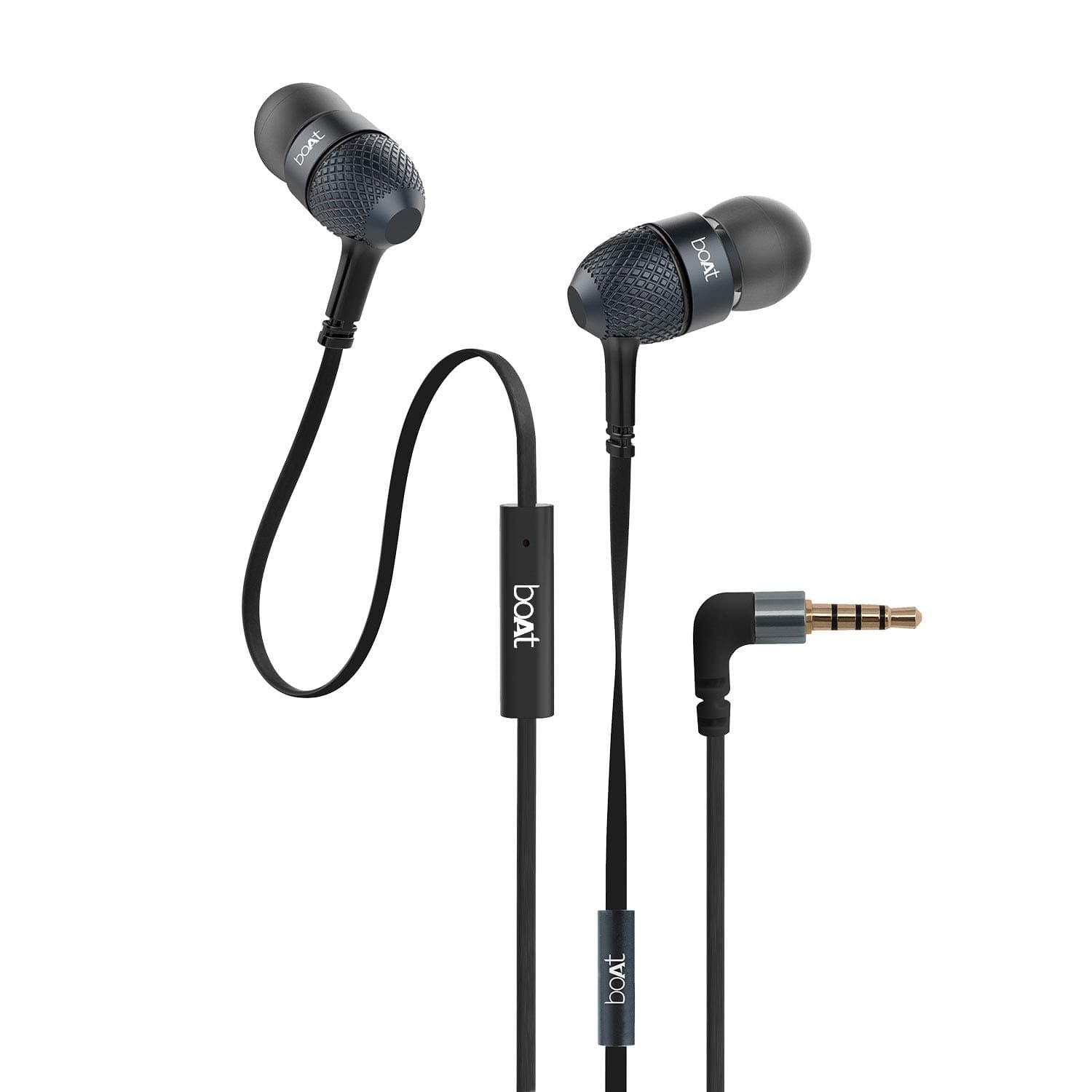 boAt Bassheads 300C Wired Earphones,Type-C Jack, 10mm Drivers, Signature Sound, in-Line Microphone, Integrated Controls, Voice Assistant & 120cm Cable (Active Black) - Black