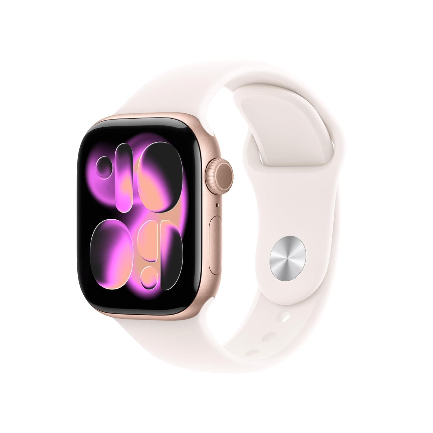 Apple Watch Series 11 GPS 46mm Jet Black Aluminium Case with Black Sport Band - S/M - Rose Gold Aluminium/Light Blush / 42mm / S/M - Band fits 140–190mm wrists