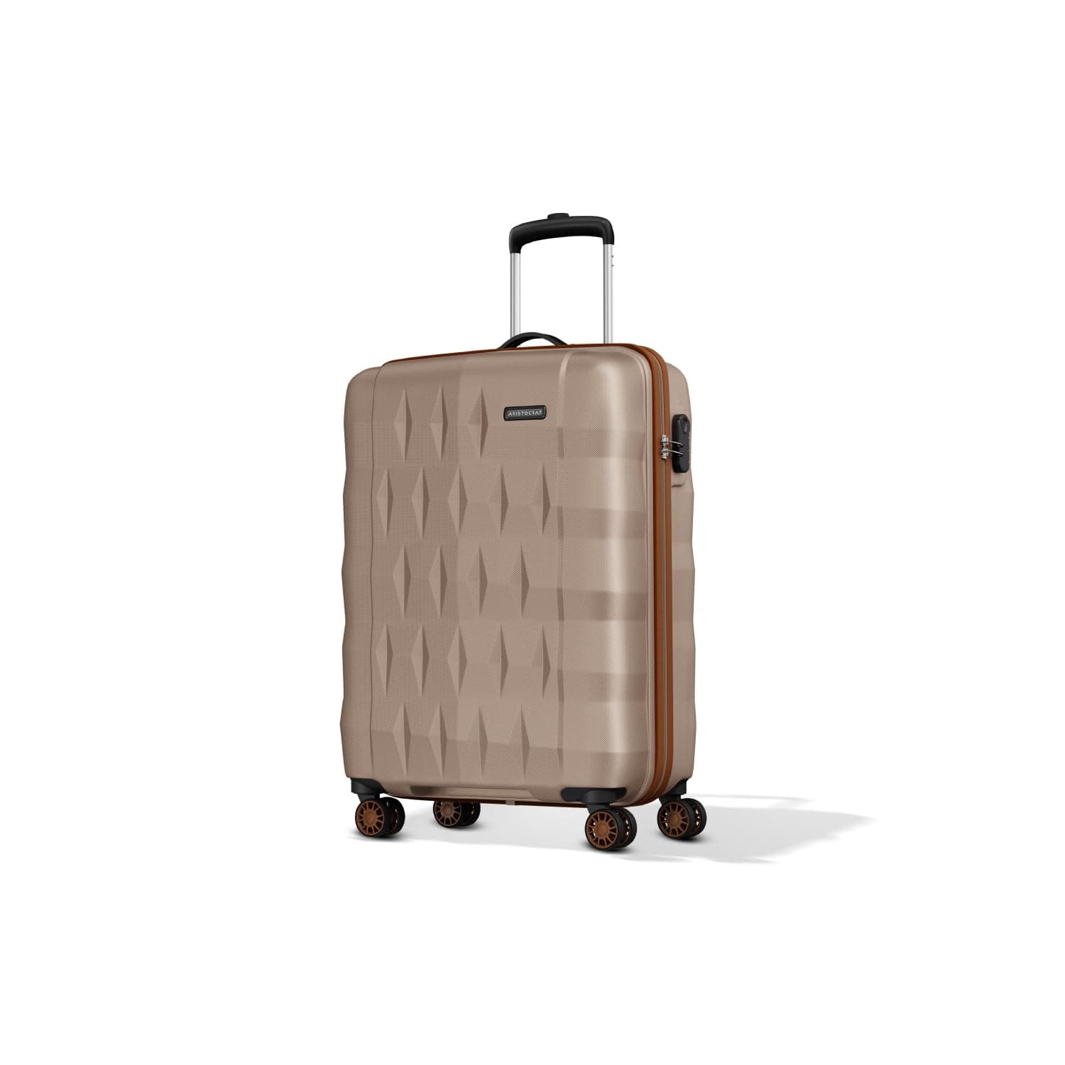 Aristocrat Comet Cabin Polycarbonate Hard Case 8-Wheel Trolley Bag, Green - Champagne / Small | Cabin