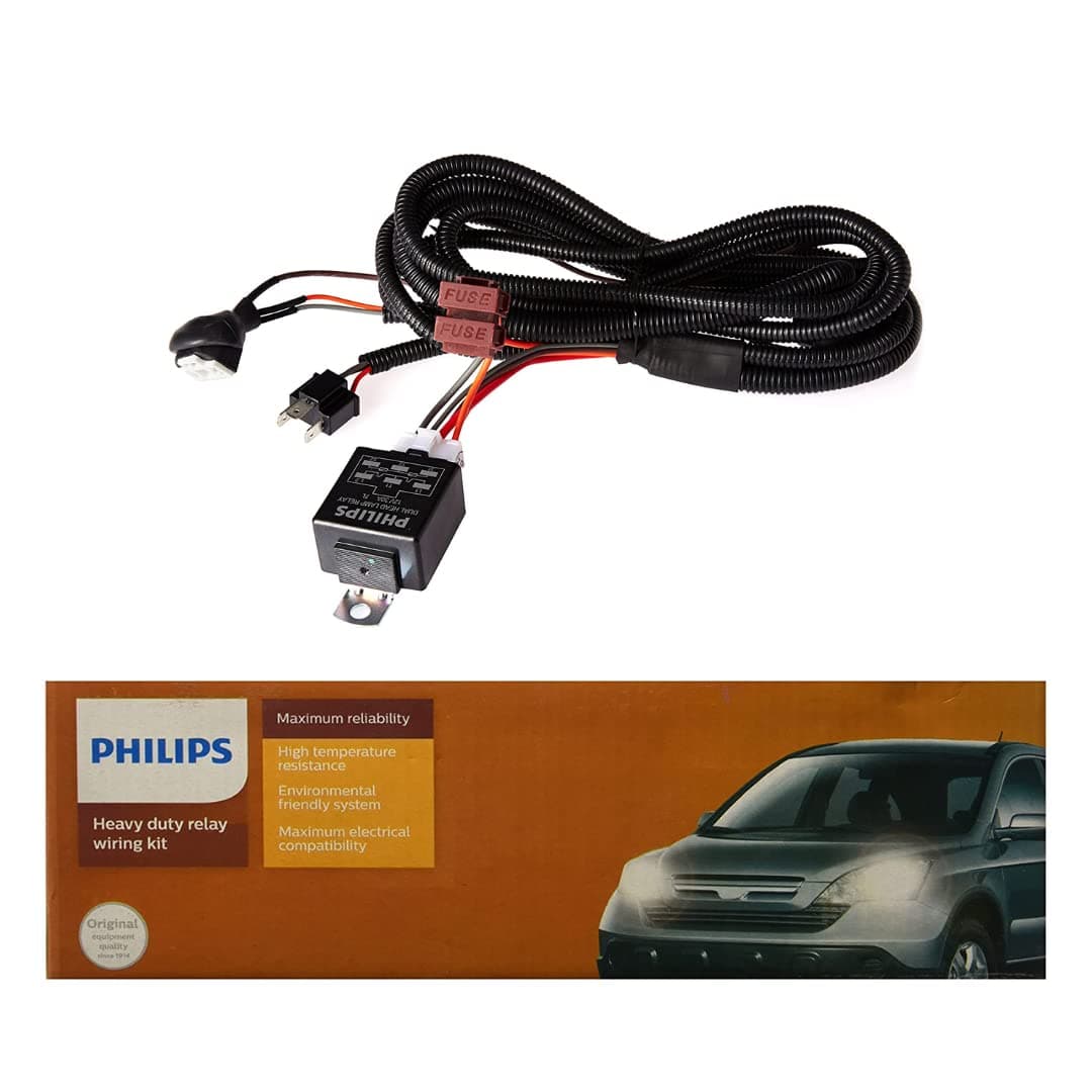 Philips 12003XM H4 Heavy Duty Relay Wiring Kit for High Power (100/90W or 130/100W)