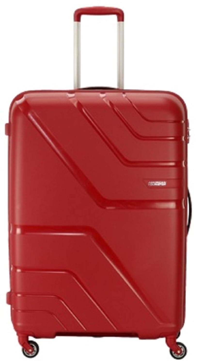 American Tourister Qubiz | Check-in Trolley Bag (80 cm) | 360° 8 Wheel Travel Luggage | Hard Case Polypropylene Suitcase | Recessed Combination Lock - Deep Red / Checkin | 68 cm | Medium