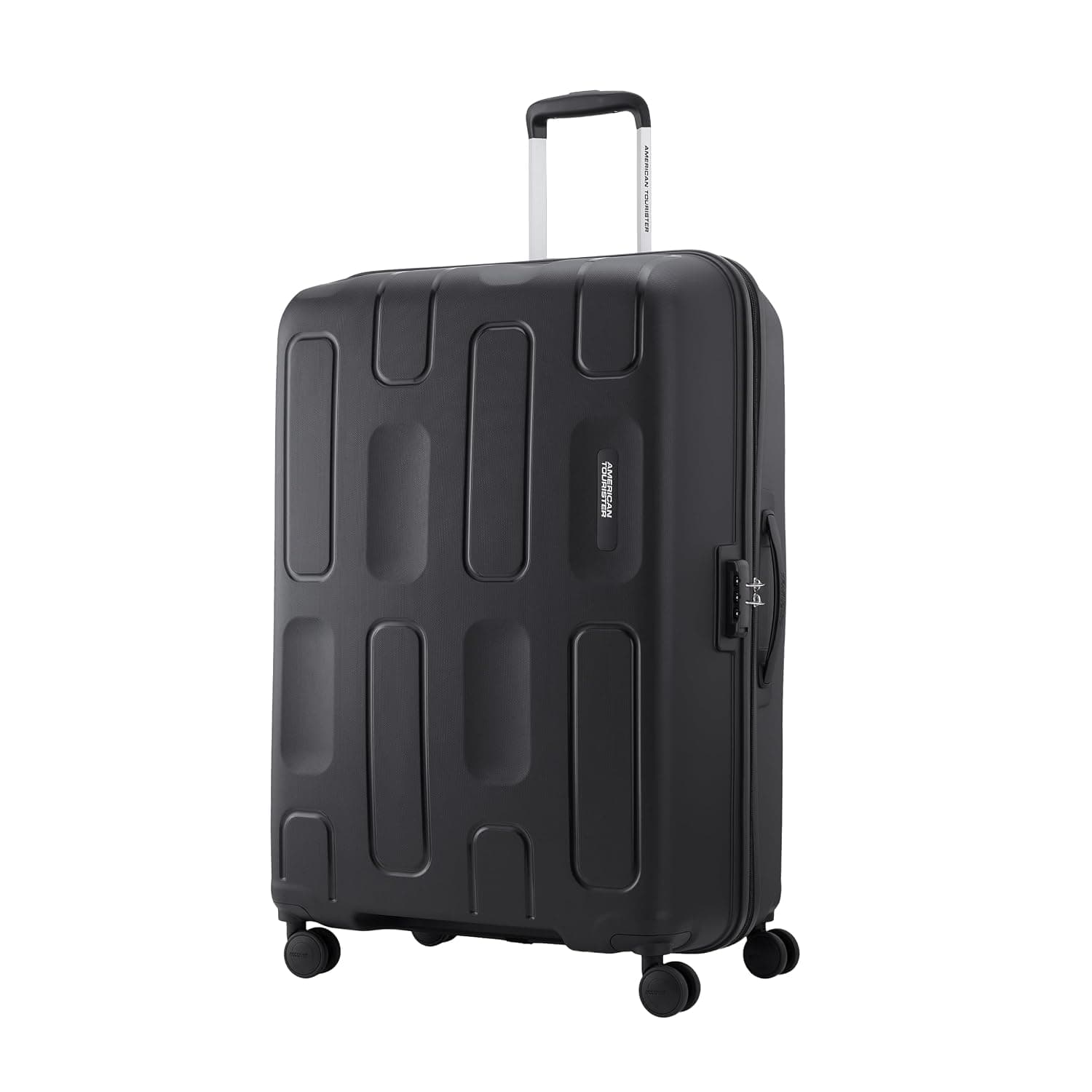 American Tourister 3PC PP Ivy 2.0-8 Wheel, Set (Small + Medium + Large) Hard Suitcase for Travel/Travel Bag with Combination Lock & Smooth Sliding Double Wheel - Black, 55 Cm, 68 Cm, 79 Cm - Black / Checkin | 79 cm | Large