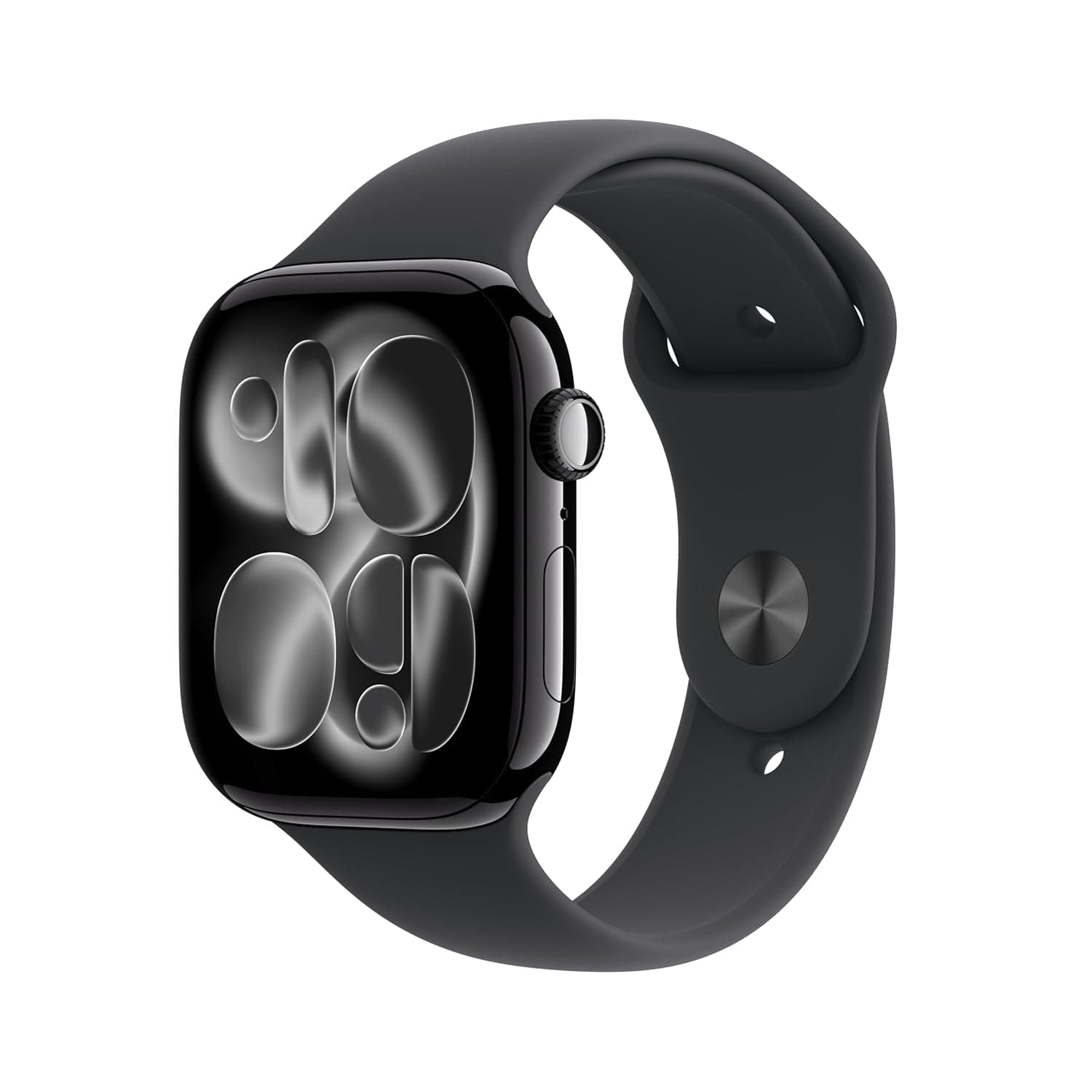 Apple Watch Series 11 GPS 46mm Jet Black Aluminium Case with Black Sport Band - S/M - Jet Black Aluminium/Black / 46mm / S/M - Band fits 140–190mm wrists