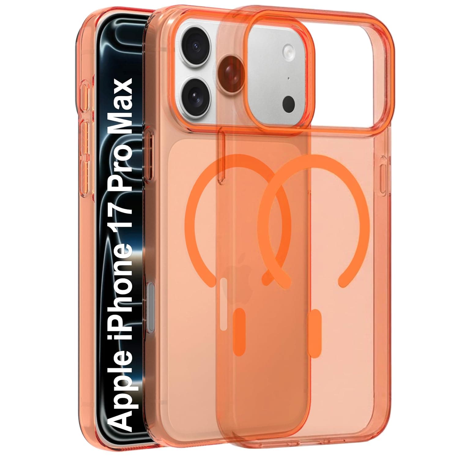 Zapcase Back Case for Samsung Galaxy S25 Ultra 5G | Slim Lifetime Anti-Yellow Crystal-Clear Cover with Elevated Camera Protection & MagSafe Compatibility | Premium German Polycarbonate | Clear - Antiyellow-Orange / iPhone 17 Pro Max