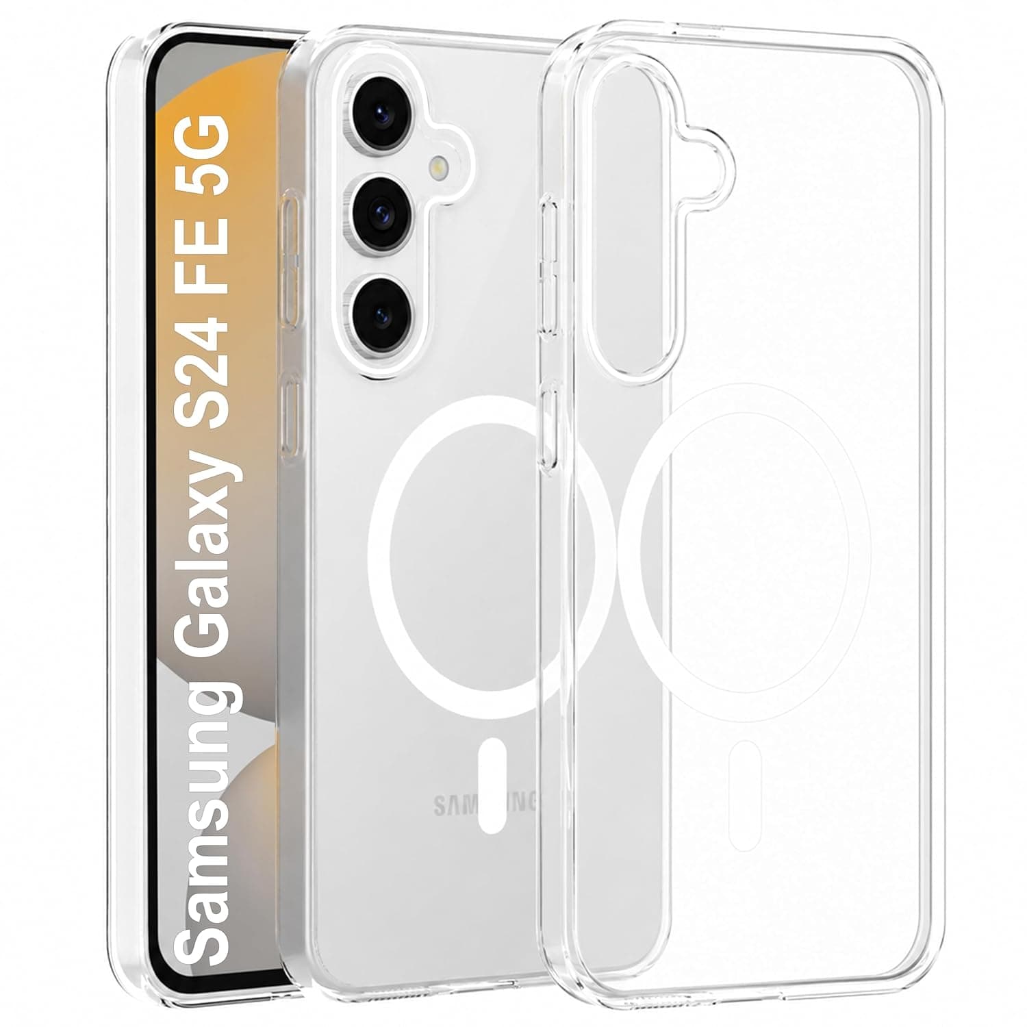Zapcase Back Case for Samsung Galaxy S25 Ultra 5G | Slim Lifetime Anti-Yellow Crystal-Clear Cover with Elevated Camera Protection & MagSafe Compatibility | Premium German Polycarbonate | Clear - Antiyellow-Clear / Samsung Galaxy S24 FE 5G