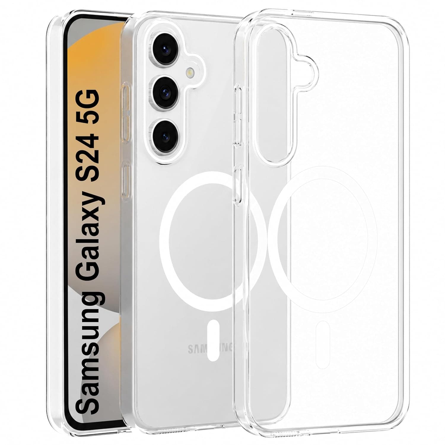 Zapcase Back Case for Samsung Galaxy S25 Ultra 5G | Slim Lifetime Anti-Yellow Crystal-Clear Cover with Elevated Camera Protection & MagSafe Compatibility | Premium German Polycarbonate | Clear - Antiyellow-Clear / Samsung Galaxy S24 5G