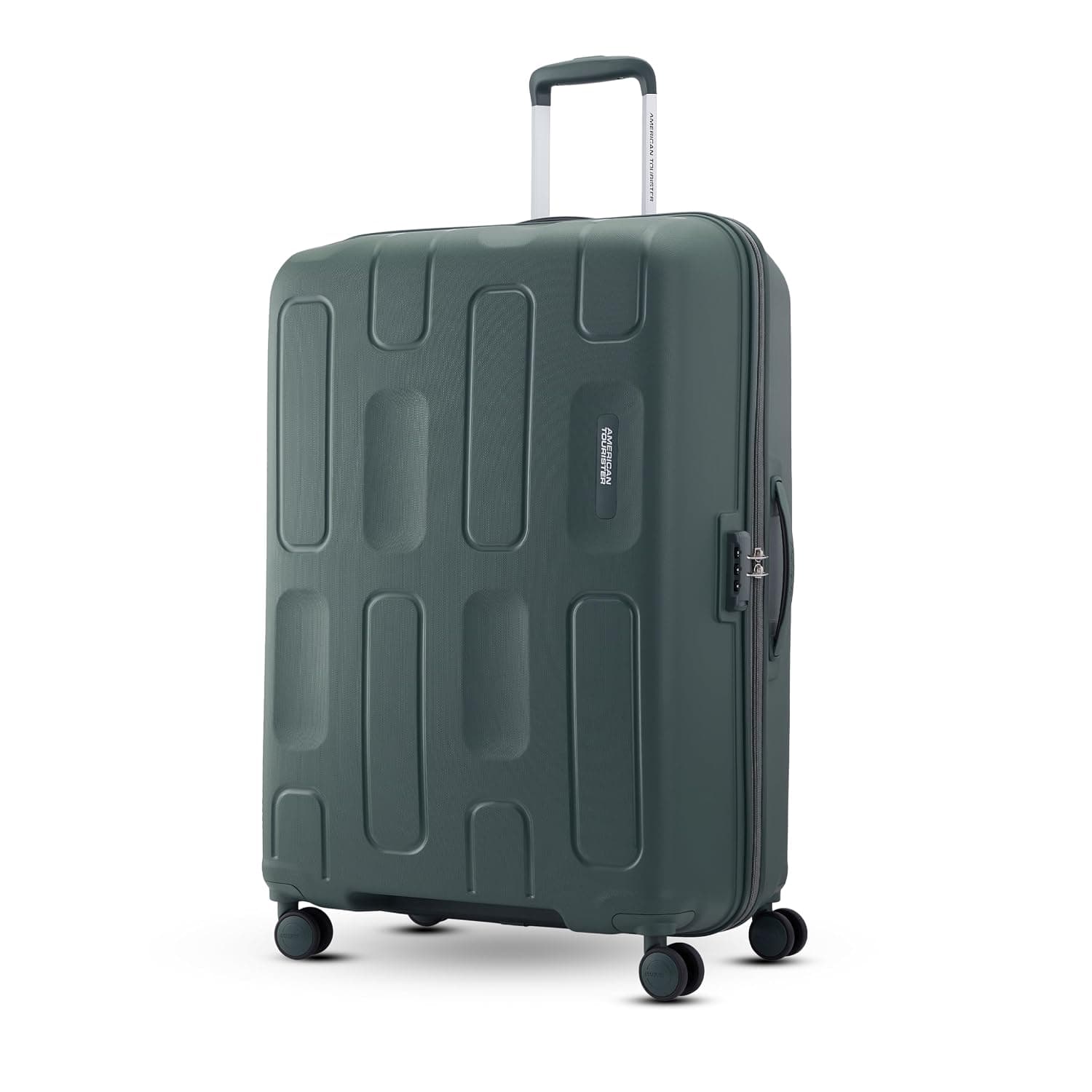 American Tourister 3PC PP Ivy 2.0-8 Wheel, Set (Small + Medium + Large) Hard Suitcase for Travel/Travel Bag with Combination Lock & Smooth Sliding Double Wheel - Black, 55 Cm, 68 Cm, 79 Cm - D.Forest / Checkin | 79 cm | Large