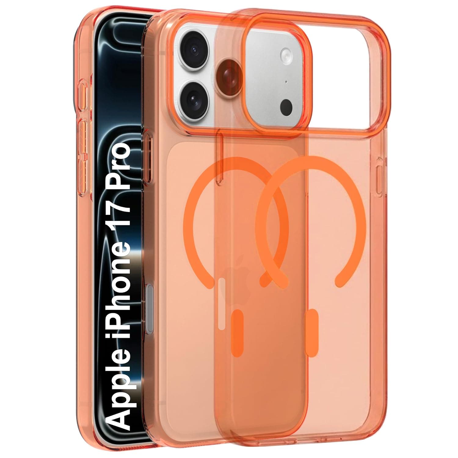 Zapcase Back Case for Samsung Galaxy S25 Ultra 5G | Slim Lifetime Anti-Yellow Crystal-Clear Cover with Elevated Camera Protection & MagSafe Compatibility | Premium German Polycarbonate | Clear - Antiyellow-Orange / iPhone 17 Pro
