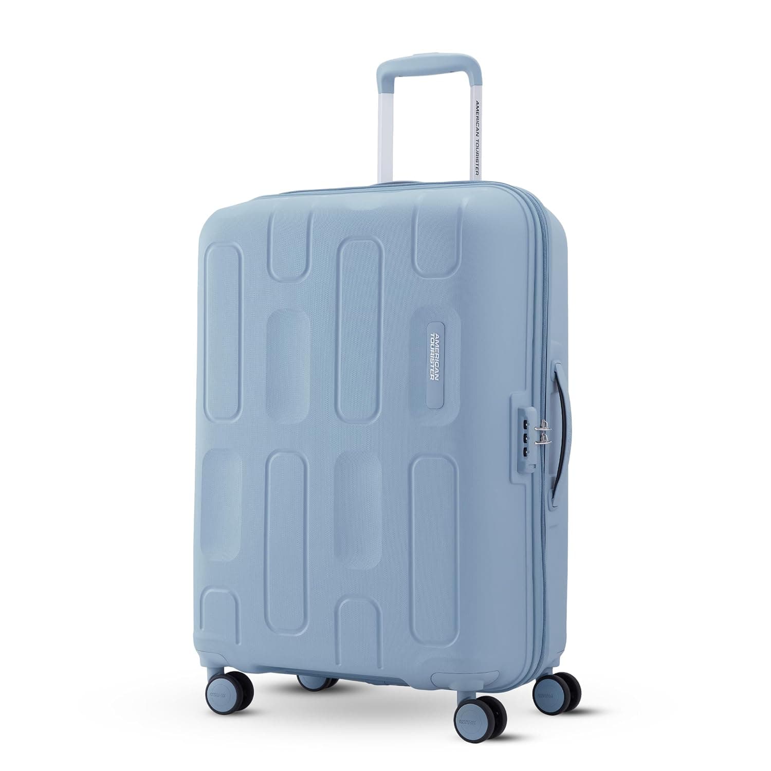 American Tourister 3PC PP Ivy 2.0-8 Wheel, Set (Small + Medium + Large) Hard Suitcase for Travel/Travel Bag with Combination Lock & Smooth Sliding Double Wheel - Black, 55 Cm, 68 Cm, 79 Cm - Blu Frg / Checkin | 68 cm | Medium