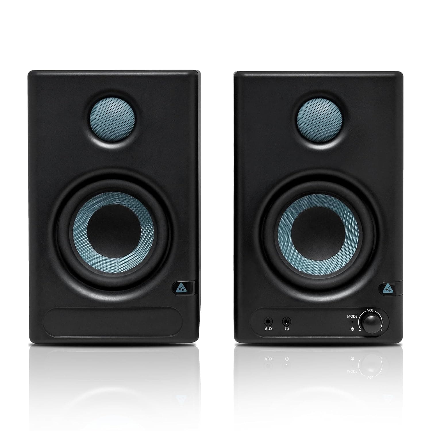 Audio Array 60W Bluetooth Bookshelf Speaker Pair | 1.5" Silk Dome Tweeter, 4" Sub Woofer | Music & Monitor Mode | Aux, HDMI, USB-C, TRS & RCA Connectivity (AMS1) - 4” 60W BT Bookshelf Speaker