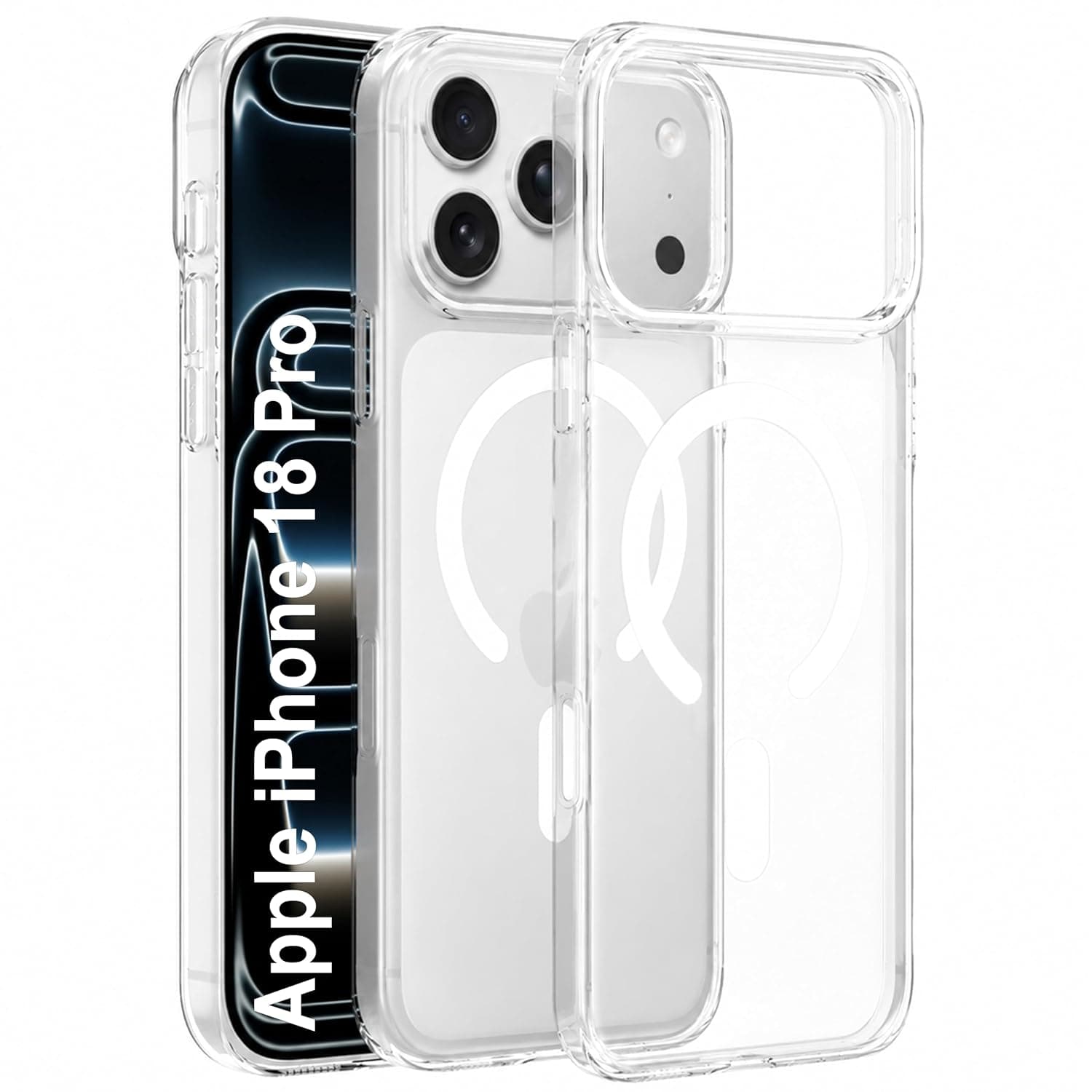 Zapcase Back Case for Samsung Galaxy S25 Ultra 5G | Slim Lifetime Anti-Yellow Crystal-Clear Cover with Elevated Camera Protection & MagSafe Compatibility | Premium German Polycarbonate | Clear - Clear / iPhone 18 Pro