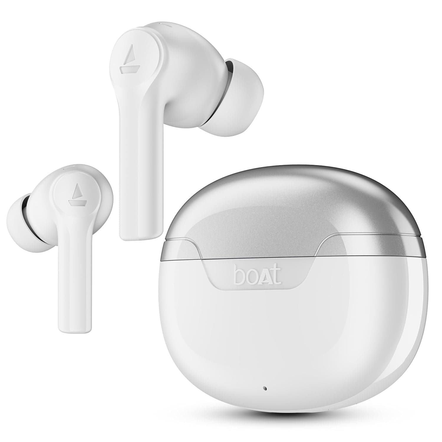 boAt 2026 Launch Airdopes Joy v2, 35H Battery, Pocketable Design, ASAP™ Charge, 13mm Drivers, Easy Touch Controls, ENx™ Tech, IWP™ & App Support TWS Bluetooth Earbuds with mic - Chrome White