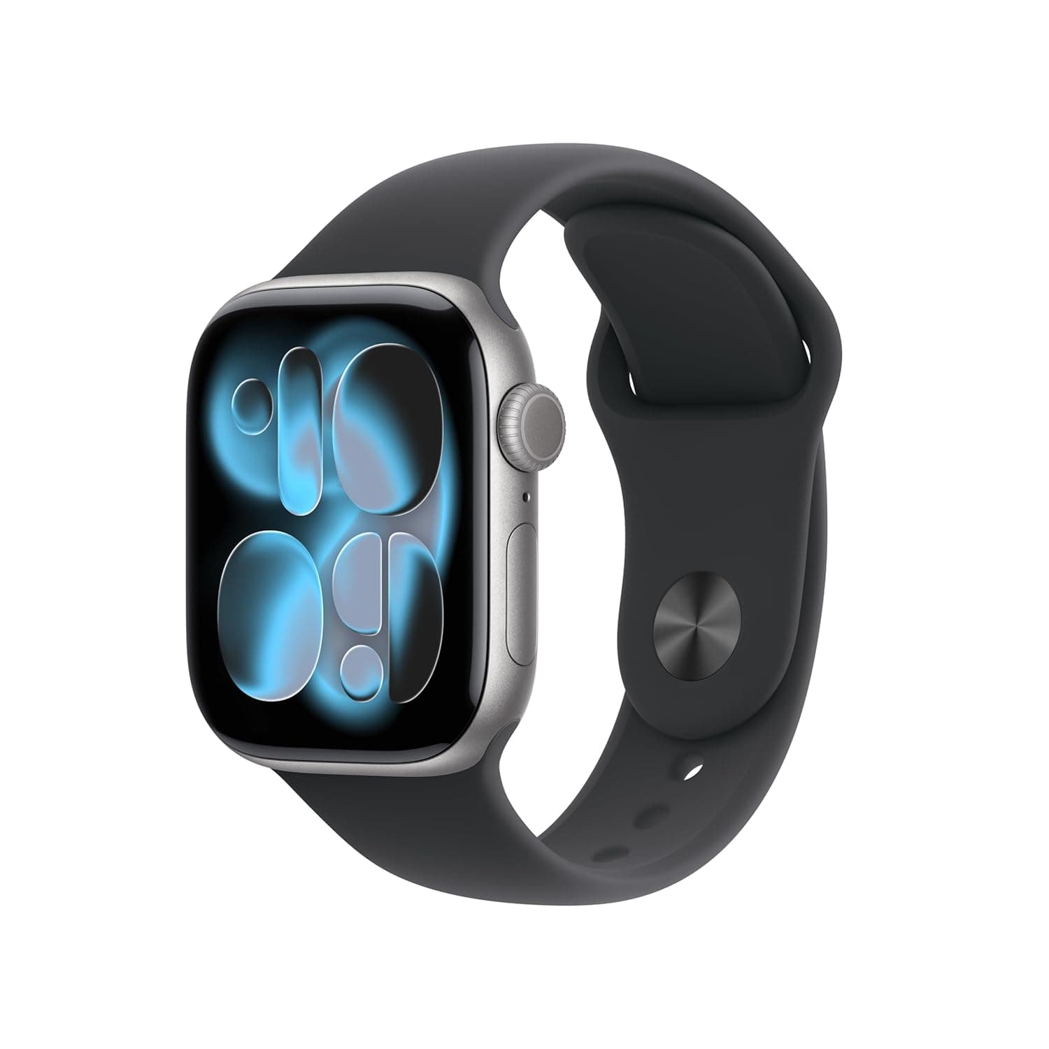 Apple Watch Series 11 GPS 46mm Jet Black Aluminium Case with Black Sport Band - S/M - Space Grey Aluminium/Black / 42mm / M/L - Band fits 160–210mm wrists.