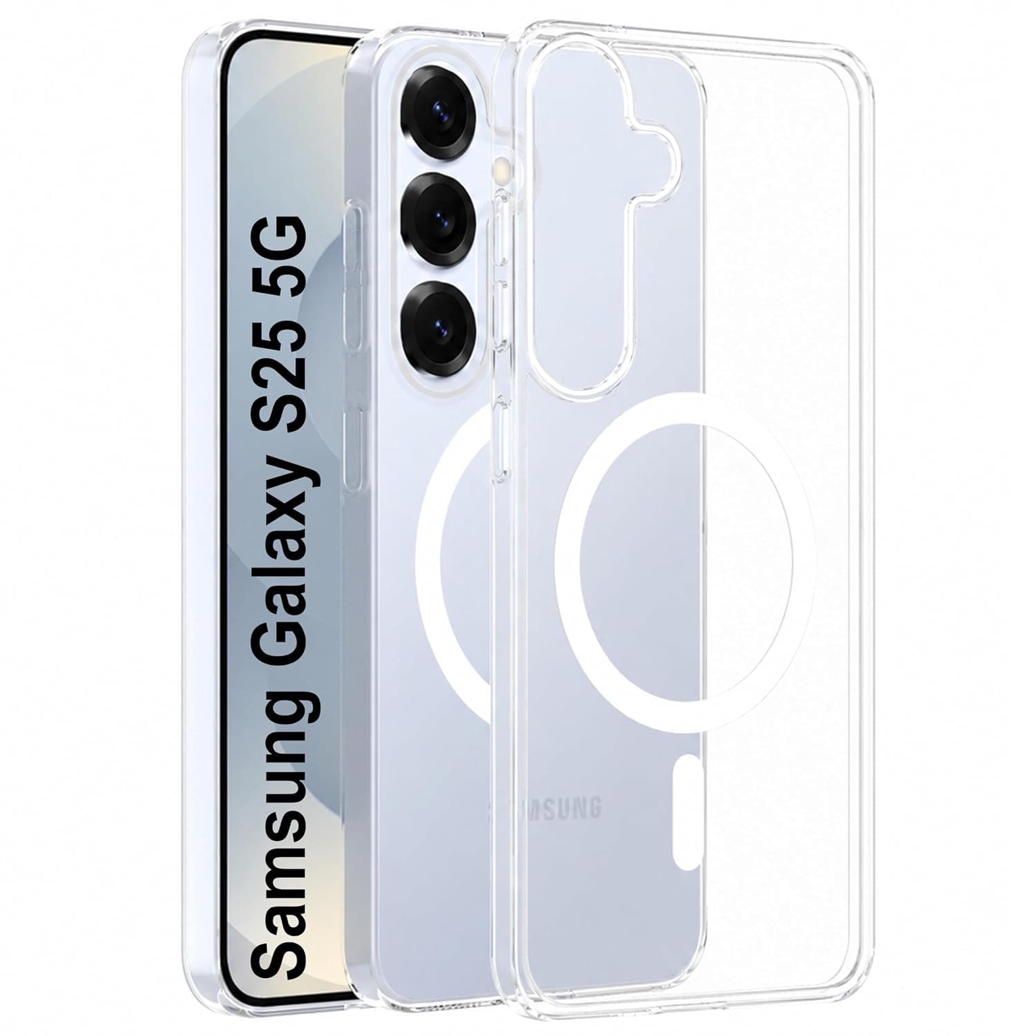 Zapcase Back Case for Samsung Galaxy S25 Ultra 5G | Slim Lifetime Anti-Yellow Crystal-Clear Cover with Elevated Camera Protection & MagSafe Compatibility | Premium German Polycarbonate | Clear - Antiyellow-Clear / Samsung Galaxy S25 5G