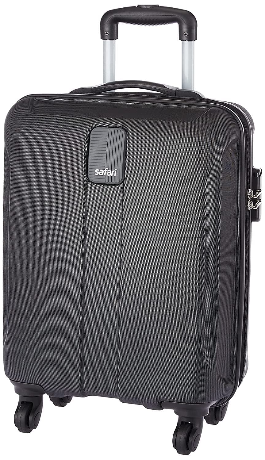 Safari Thorium Royale 8 Wheels 55cm Cabin Trolley Bag Hard Case Carry-on Polycarbonate Luggage, TSA Lock, Wet Pouch Organized Interior, Suitcase for Travel, Trolley Bags for Travel - Black / 55 cm | Small
